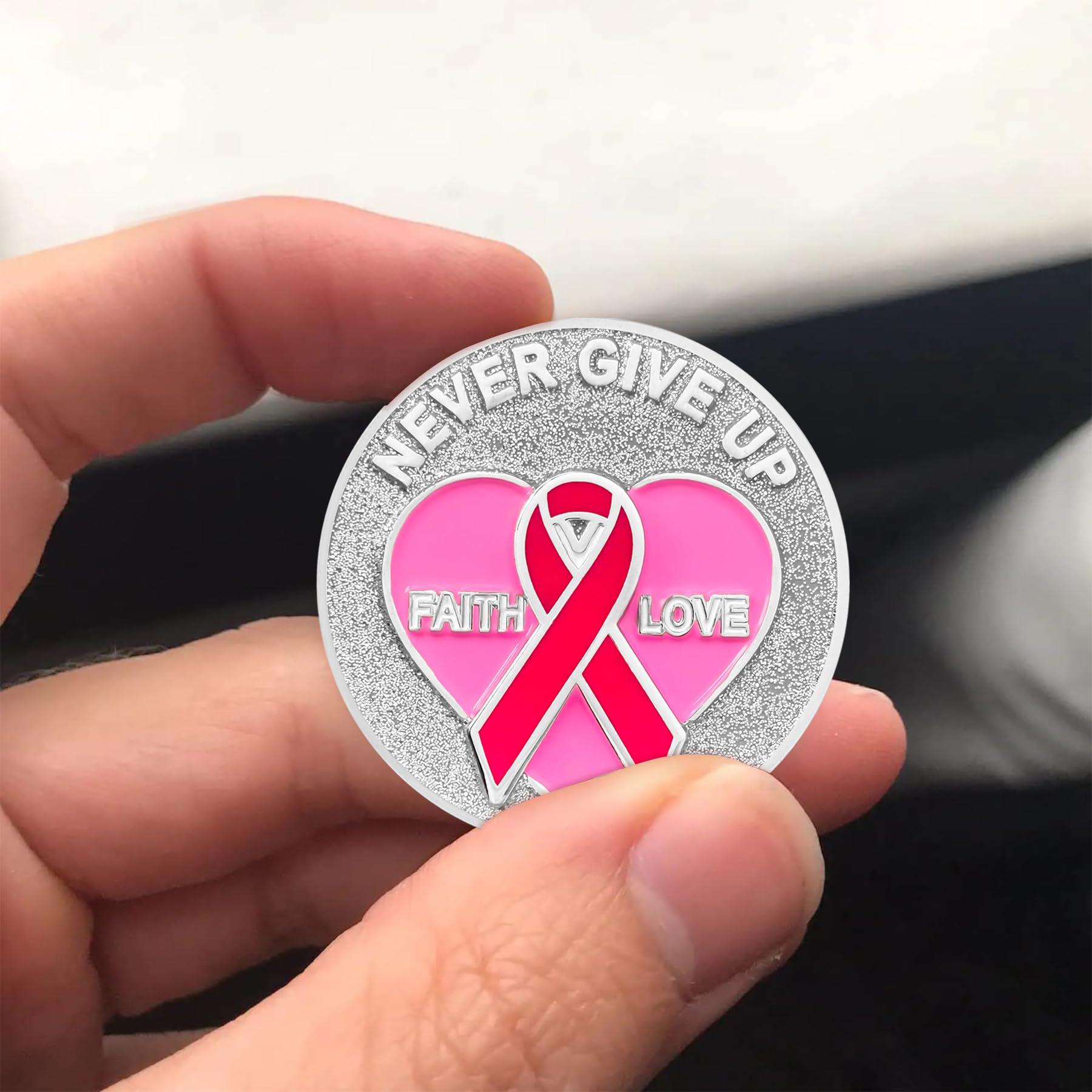 Pink Ribbon Breast Cancer Coin for Cancer Care Awareness Accessories mysite