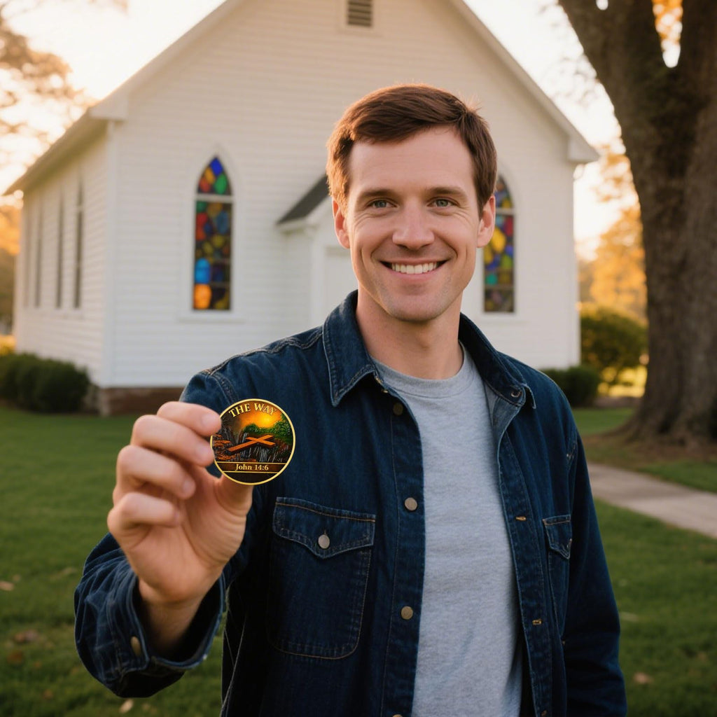 Christian Challenge Coin The Way Coin with John 14:6 Bible Verse mysite