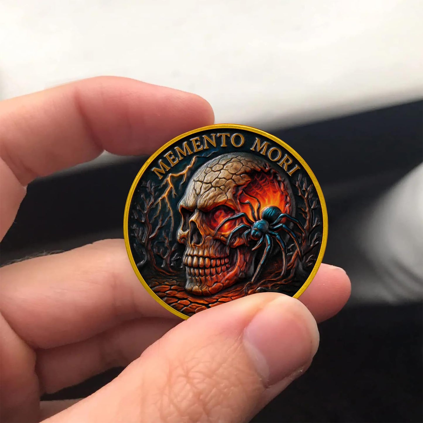 Memento Mori Skull Spider Challenge Coin mysite