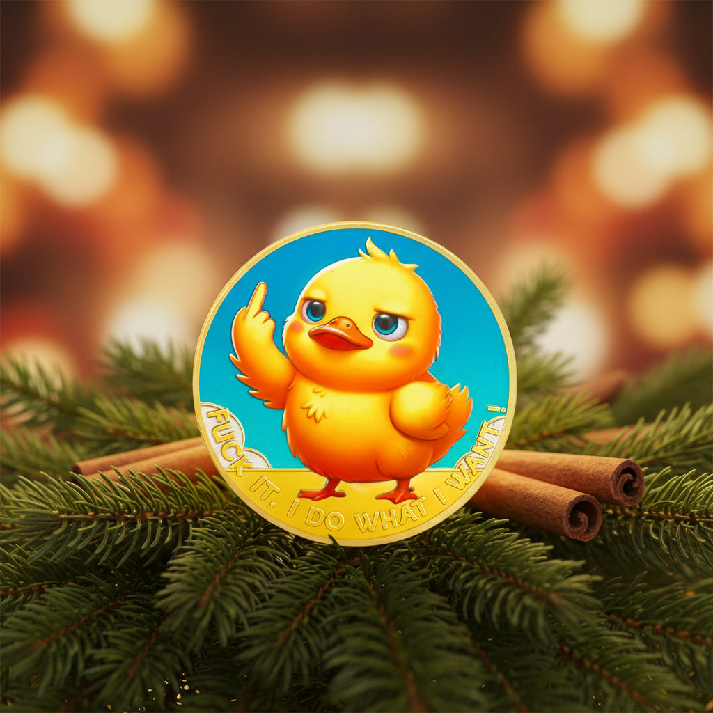 Cute Yellow Duck Middle Finger Challenge Coin mysite