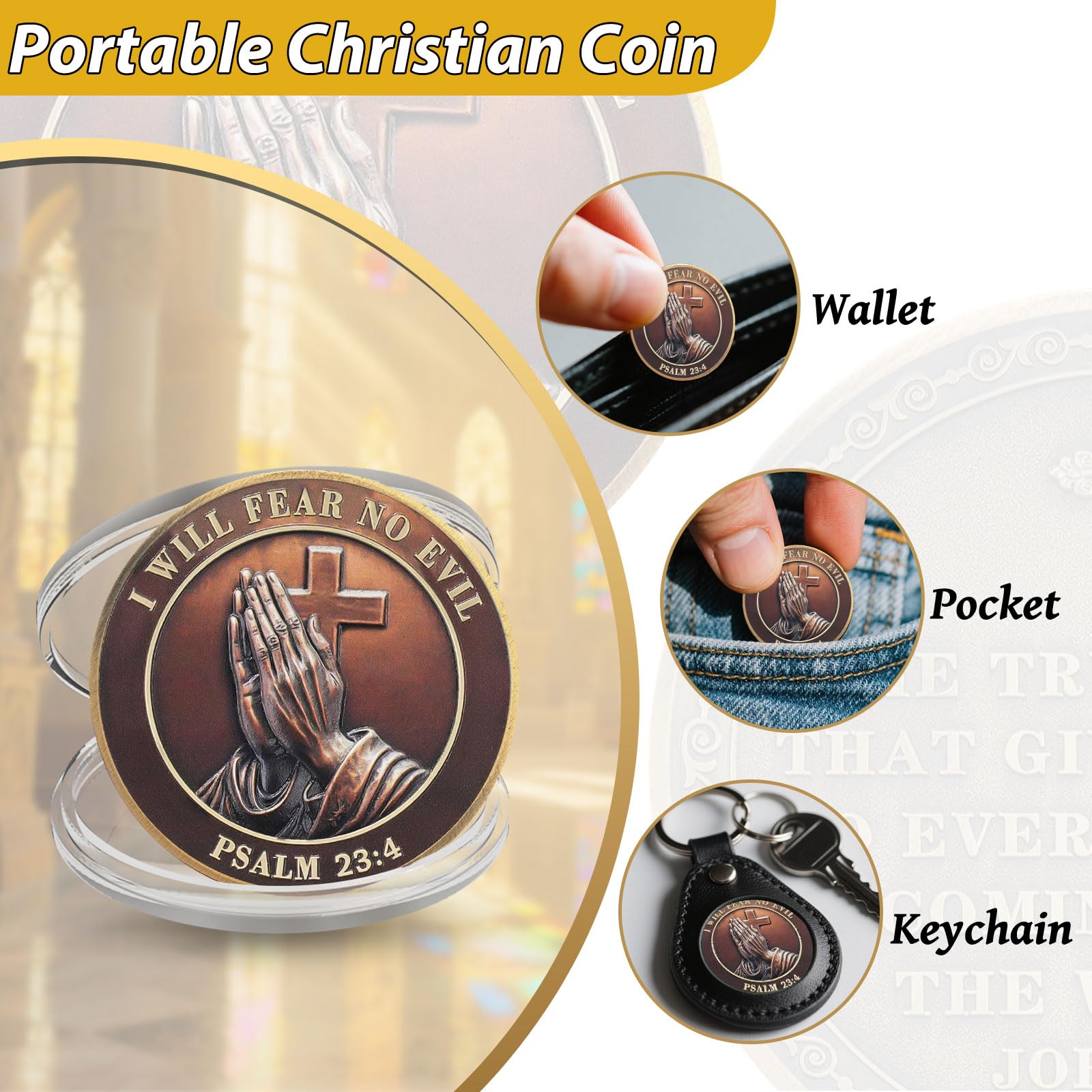 I Will Fear No Evil The Lords Prayer Christian Challenge Coin mysite