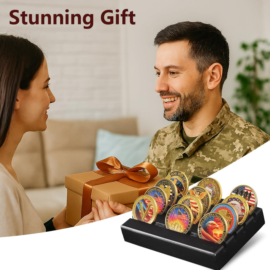 4 Rows Wooden Coin Display mysite