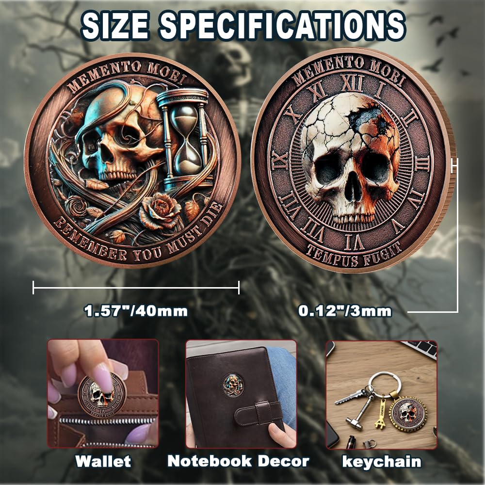 Tempus Fugit EDC Stoic Token Timeless Reminder of Life Memento Mori Coin mysite