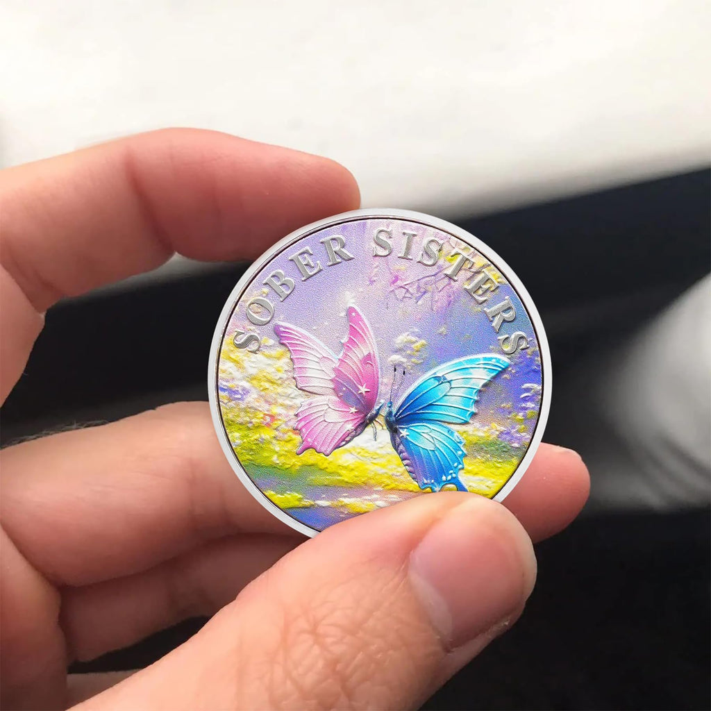 Inspirational Butterfly Recovery Token with Serenity Prayer Sobriety Coin mysite