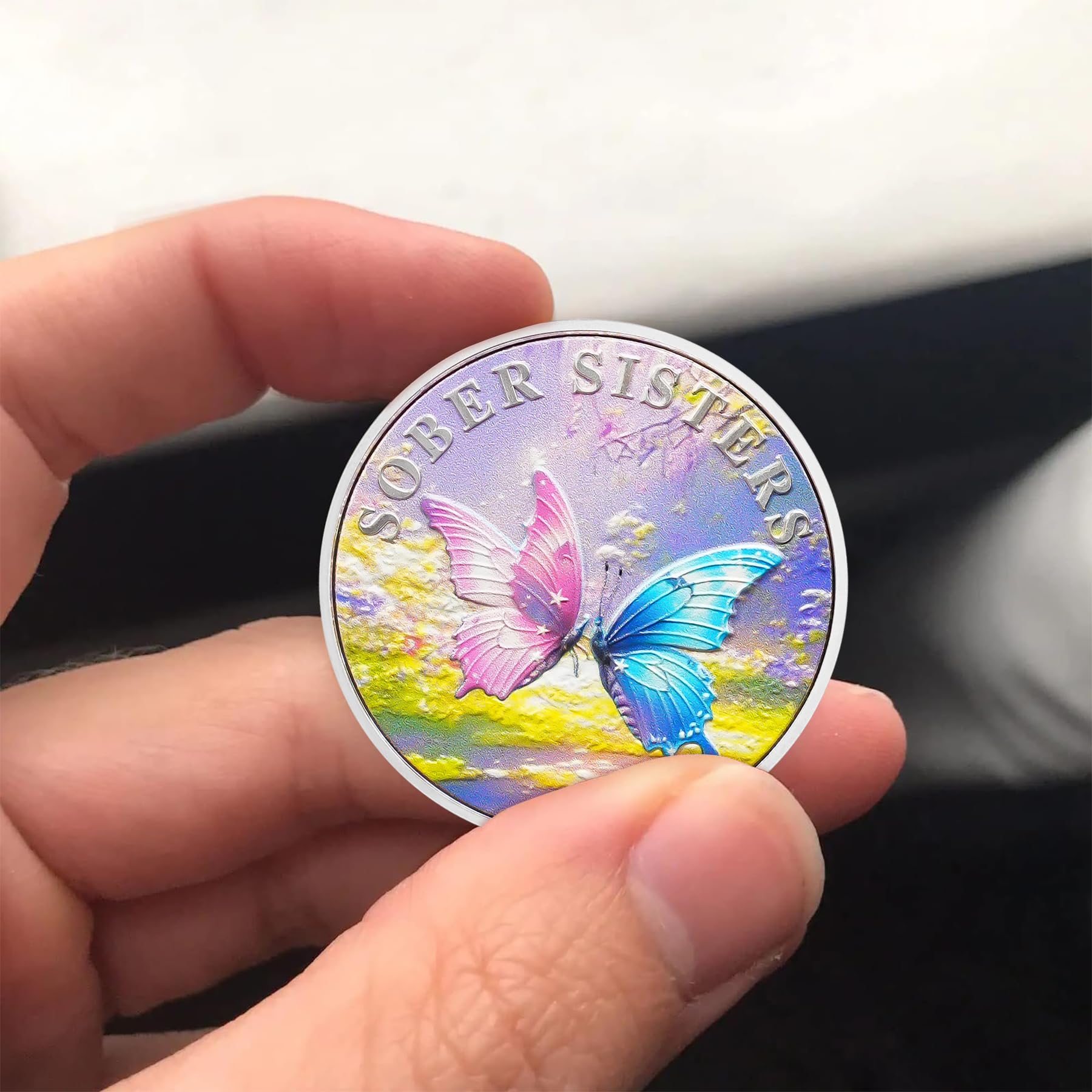 Inspirational Butterfly Recovery Token with Serenity Prayer Sobriety Coin mysite