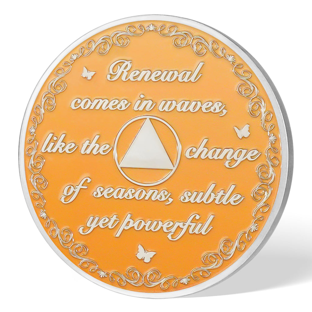 Fall Leaves & Serenity Girl Autumn Sobriety Coin mysite