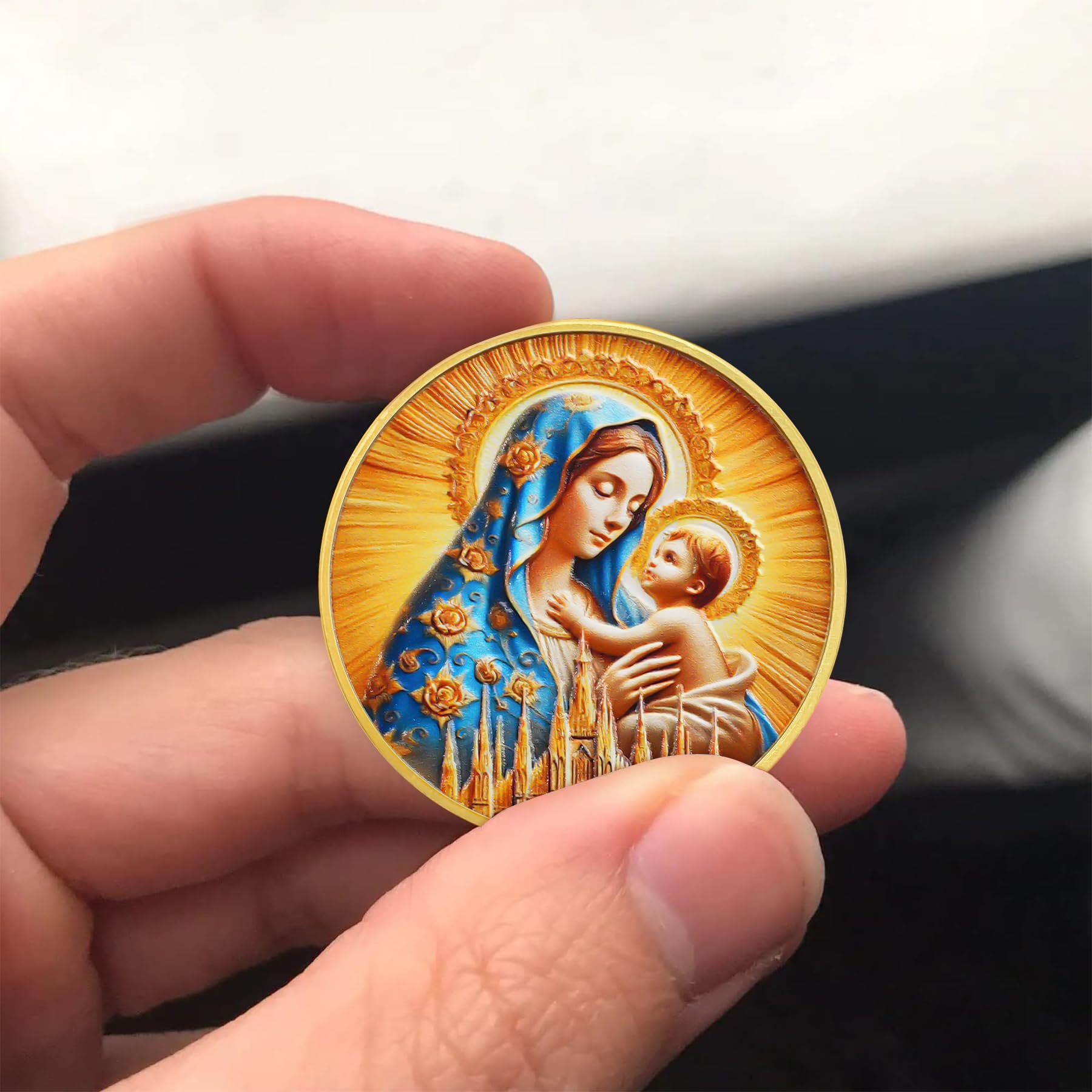 Virgin Mary and Holy Child Jesus Christian Coin mysite