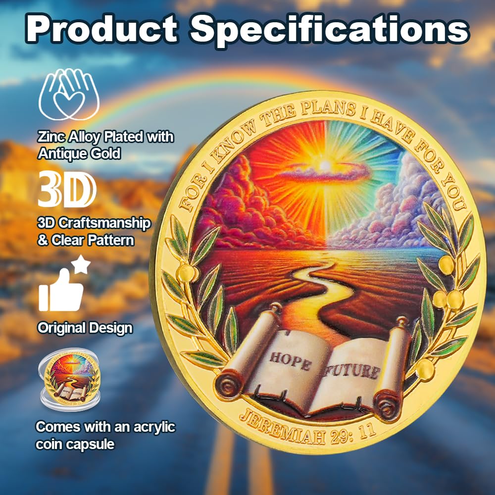 Inspring Jeremiah 29:11 Verse Hope & Future Christian Challenge Coin mysite