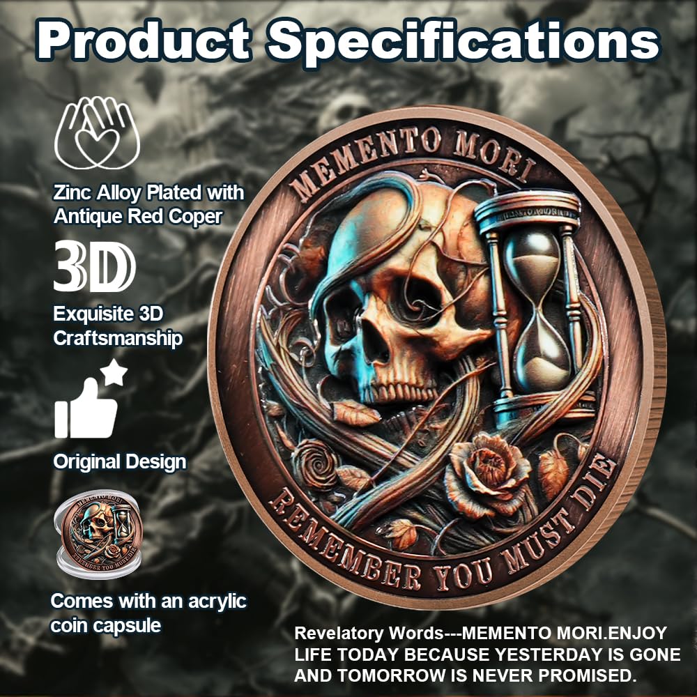 Tempus Fugit EDC Stoic Token Timeless Reminder of Life Memento Mori Coin mysite