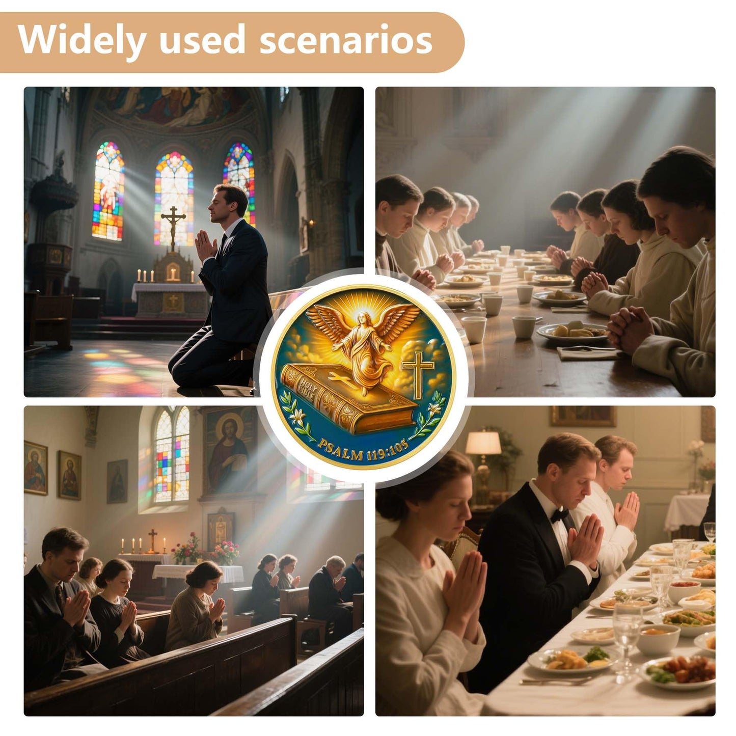 Flying Angels Religious Psalm 119:105 Challenge Coins mysite