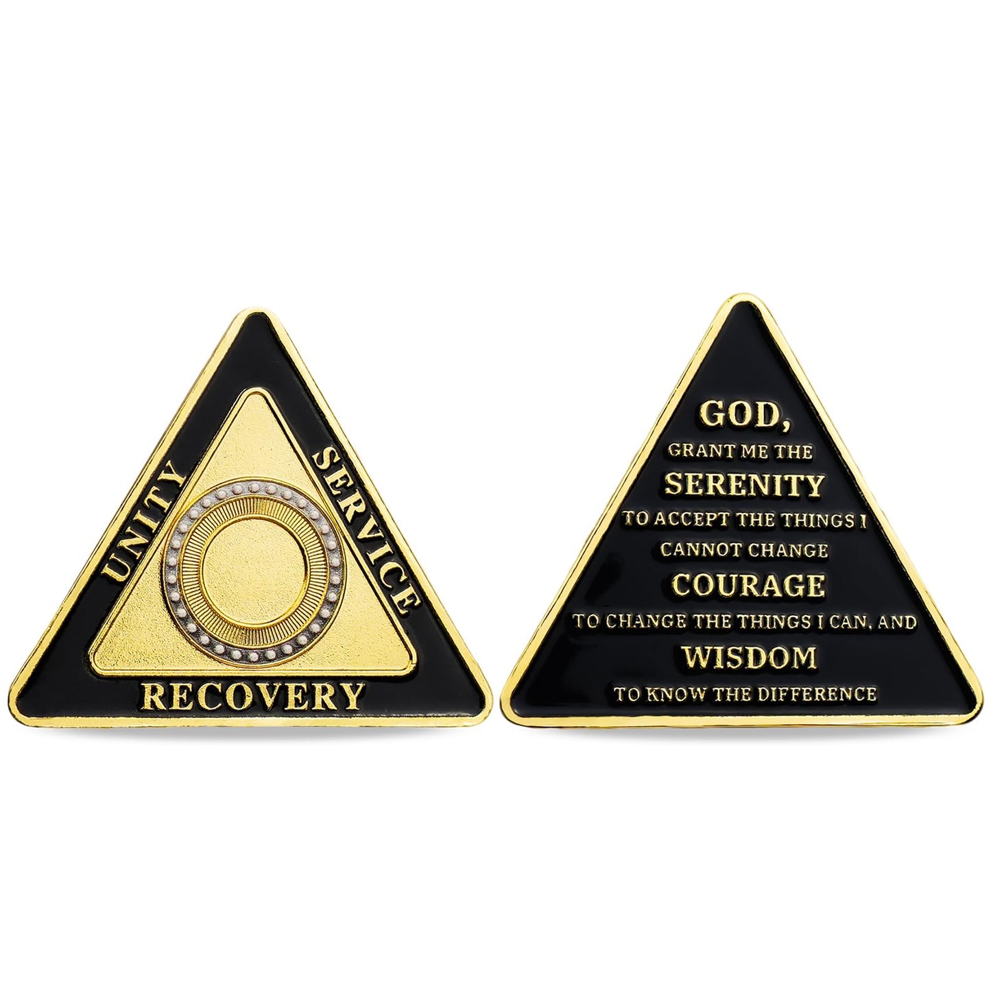 Personalized Triangle Glimmer Amber Dream Sobriety Coin mysite