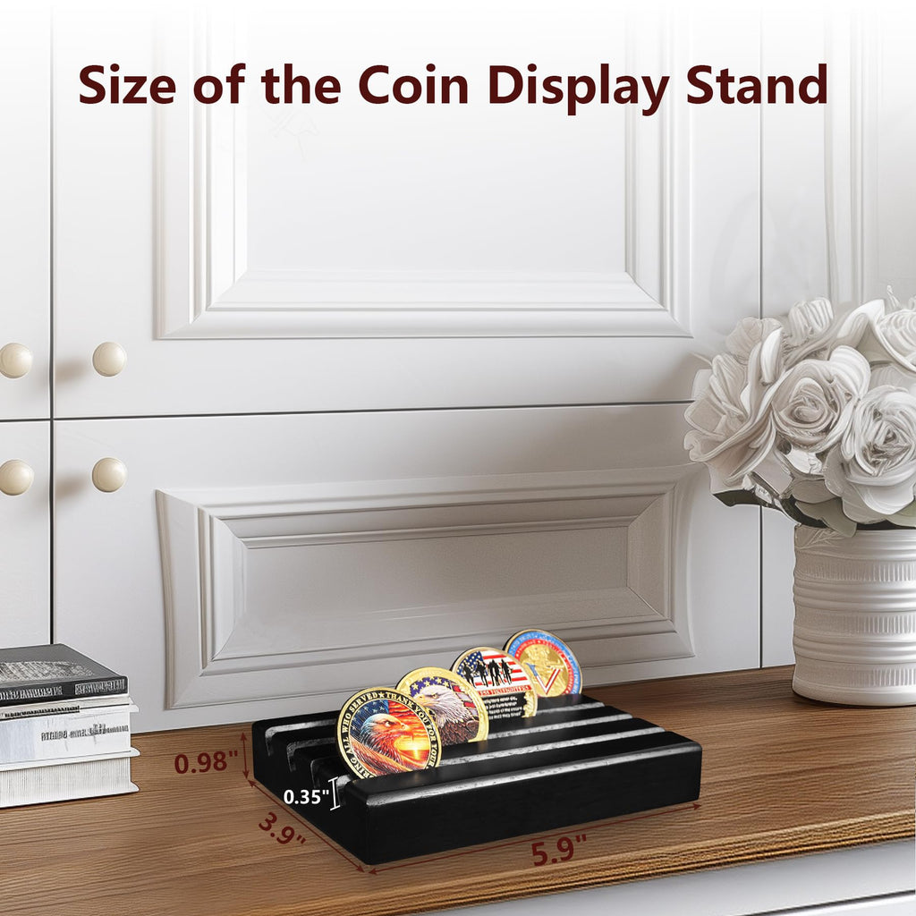 4 Rows Wooden Coin Display mysite
