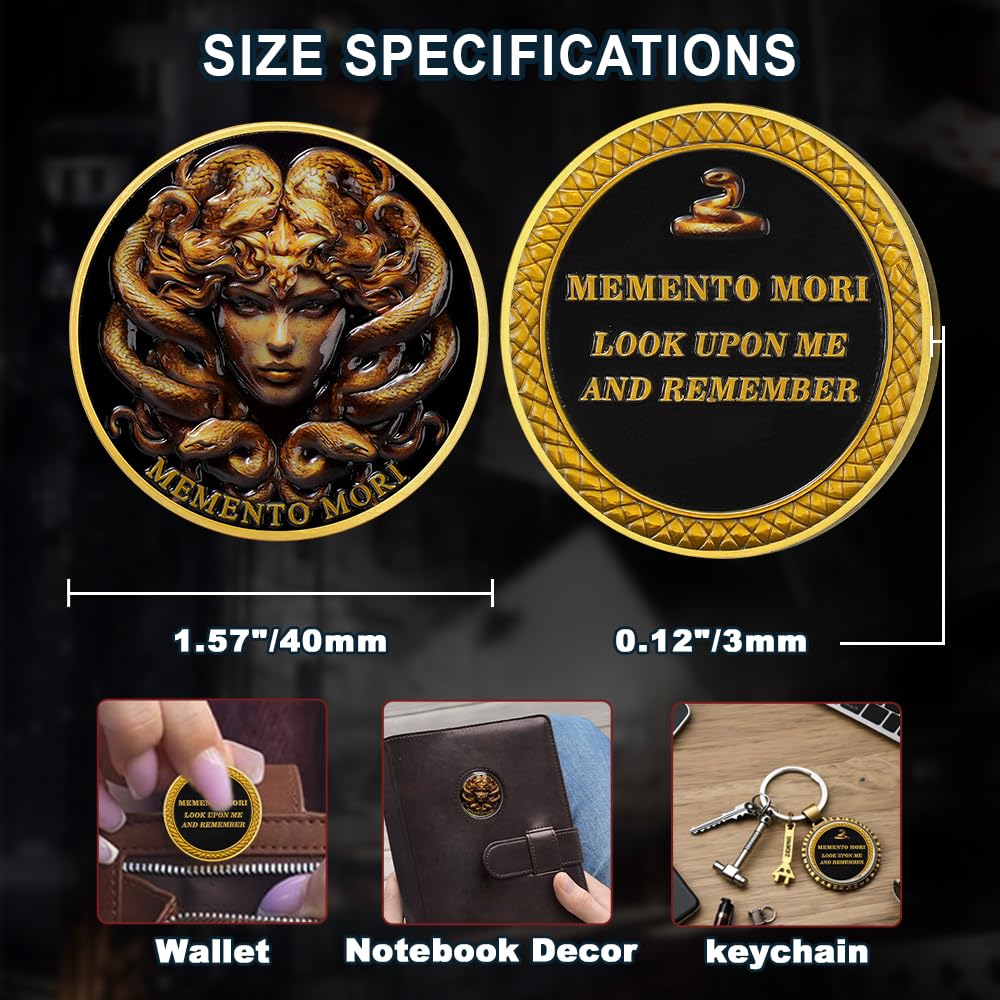 Medusa  Look Upon Me and Remember Memento Mori Skull Challenge Coin mysite
