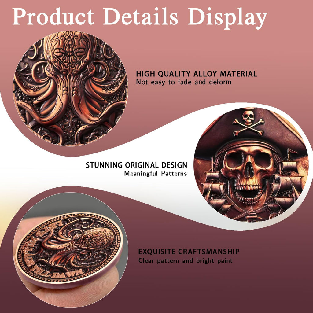 Pirate Coin Let's Pillage Till Dawn Skull Challenge Coins mysite