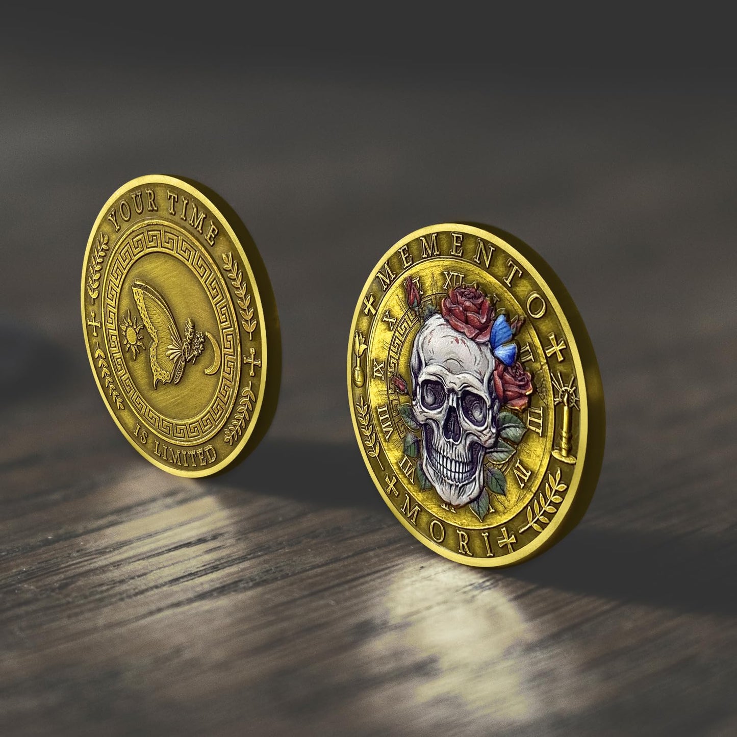 Memento Mori Vivere Stoic Reminder Token for Daily Stoic 3D Skull Challenge Coin mysite