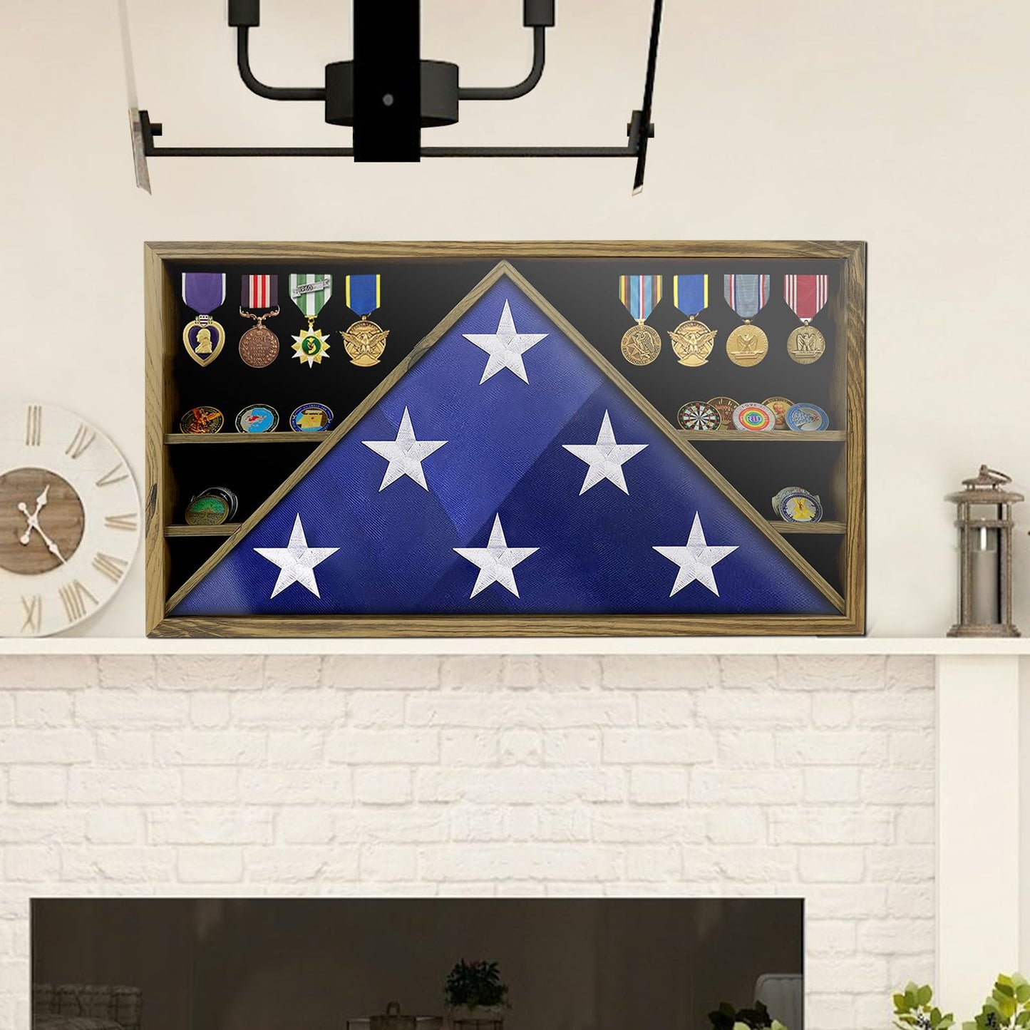 Military Burial Flag Box with HD Tempered Glass and Removable Dividers mysite