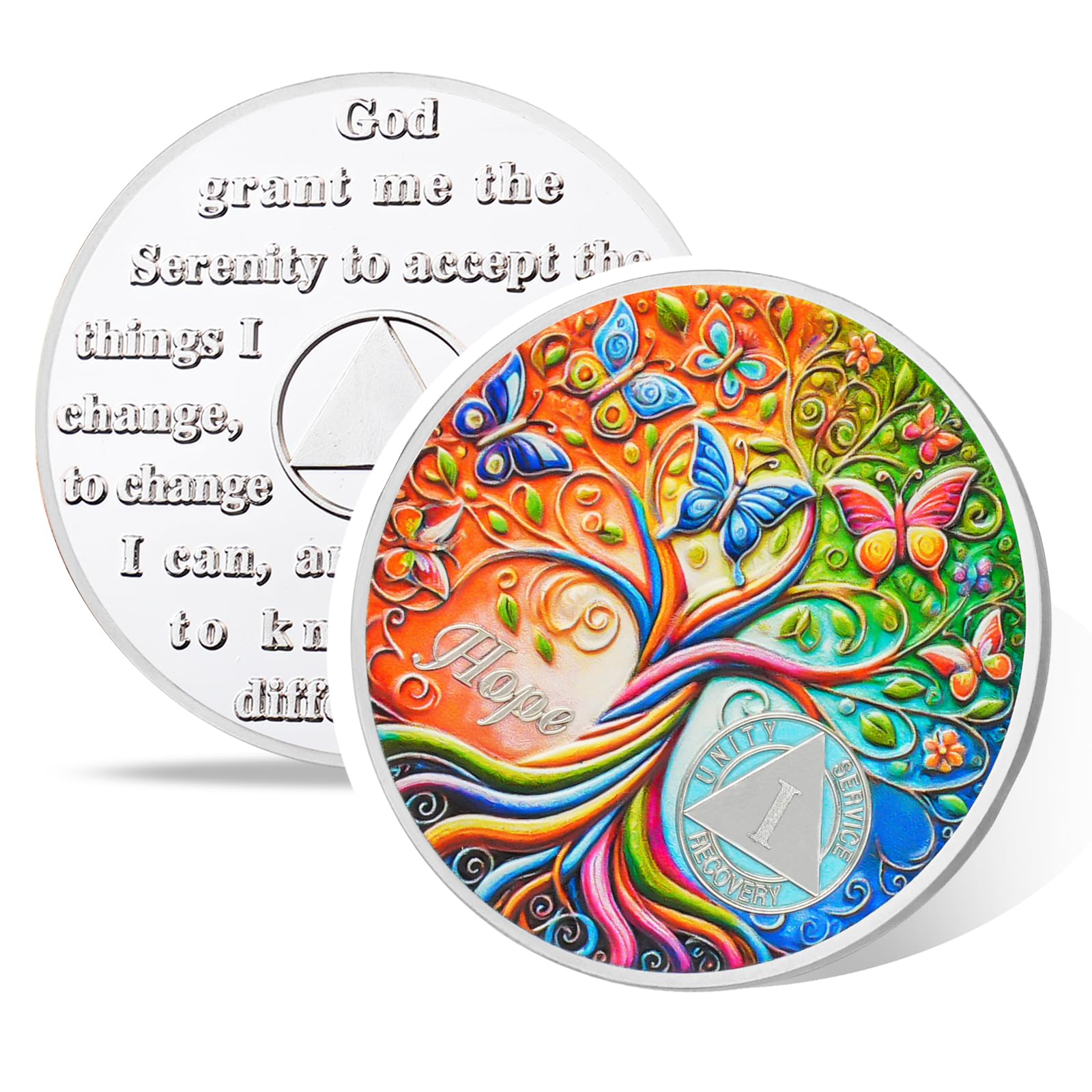 Personalized Tree of Life Golden Hope Sobriety Coin mysite