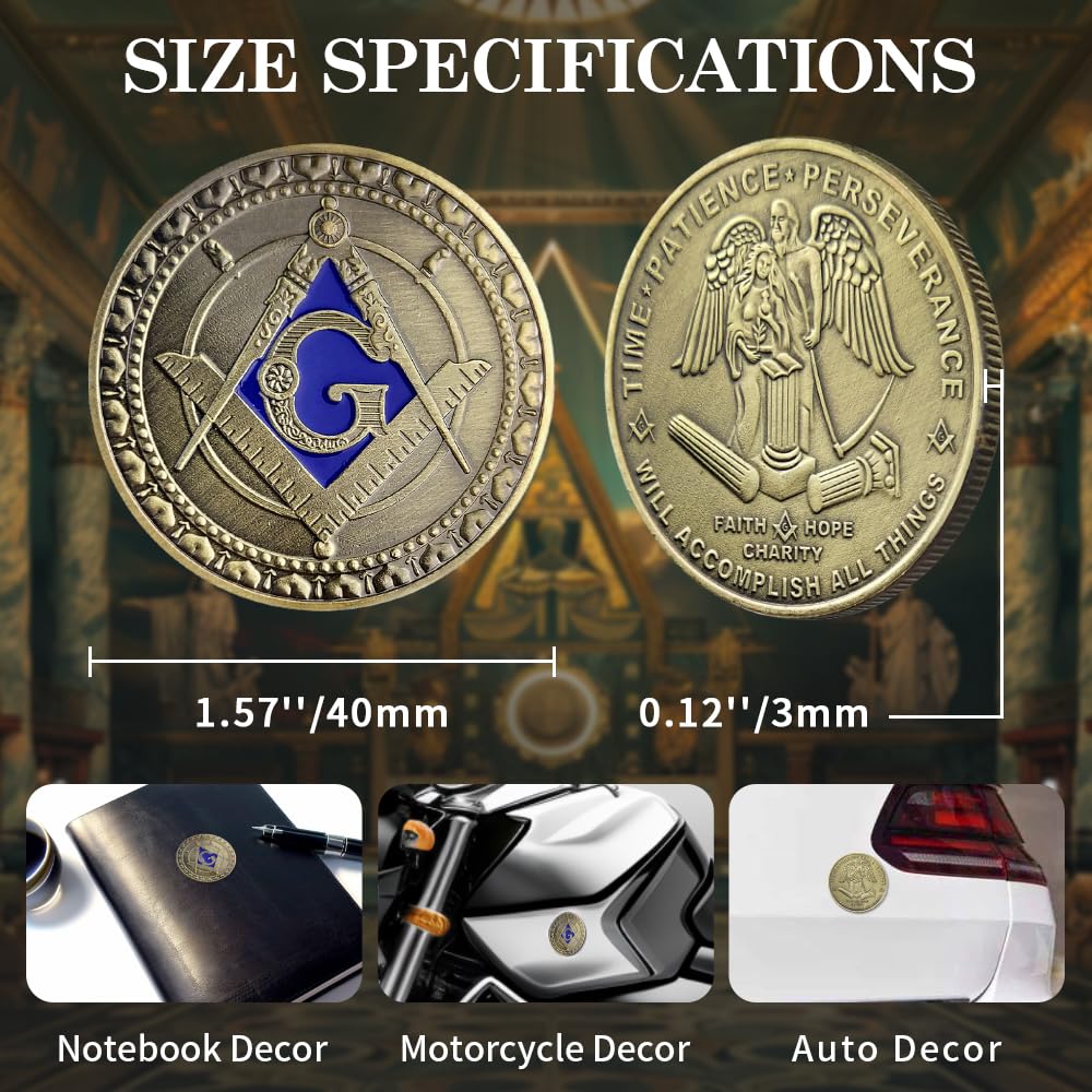 Freemason Symbol with Square & Compass Masonic Challenge Coin mysite