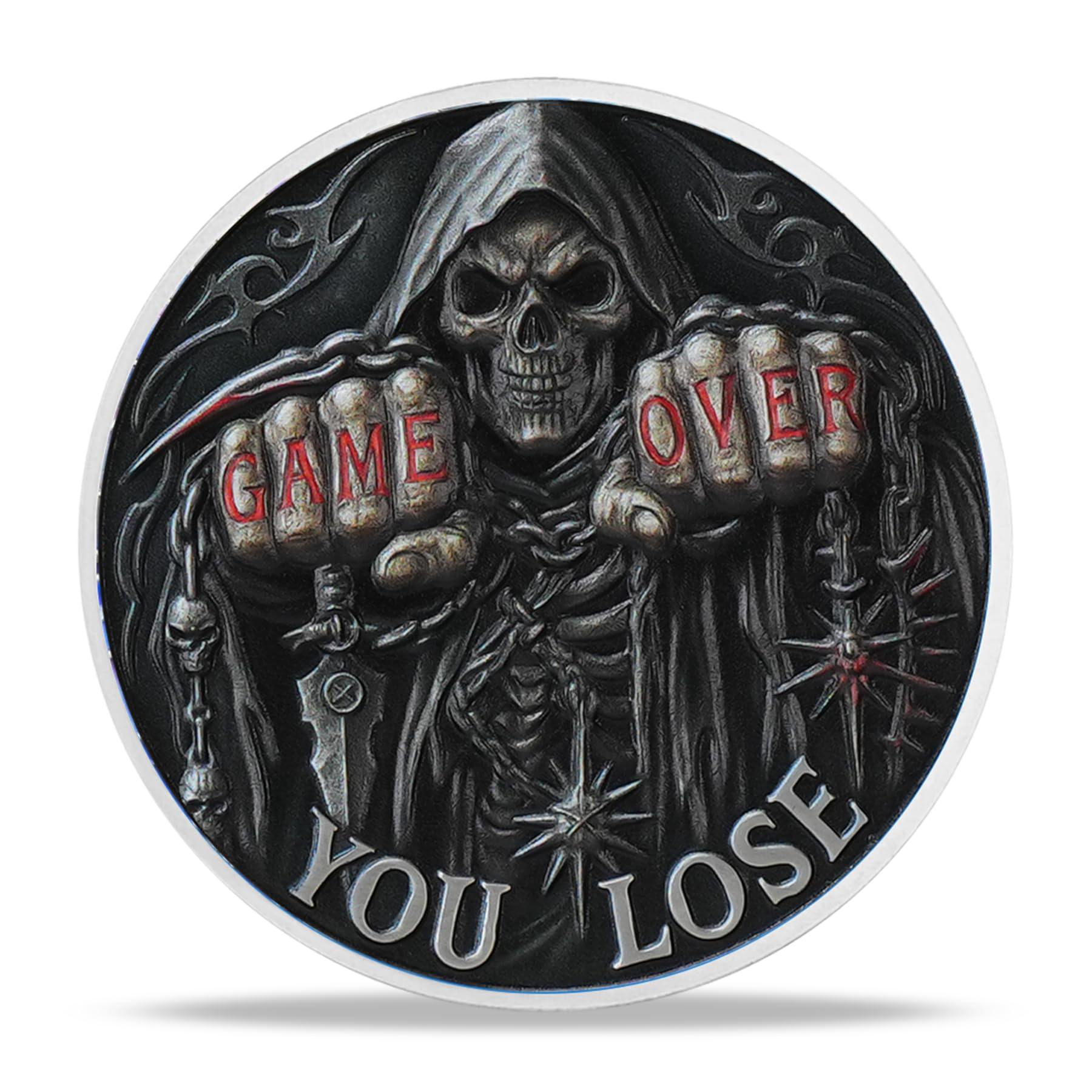 Game Over, You Lose-Time is Up Memento Mori Skull Challenge Coin mysite