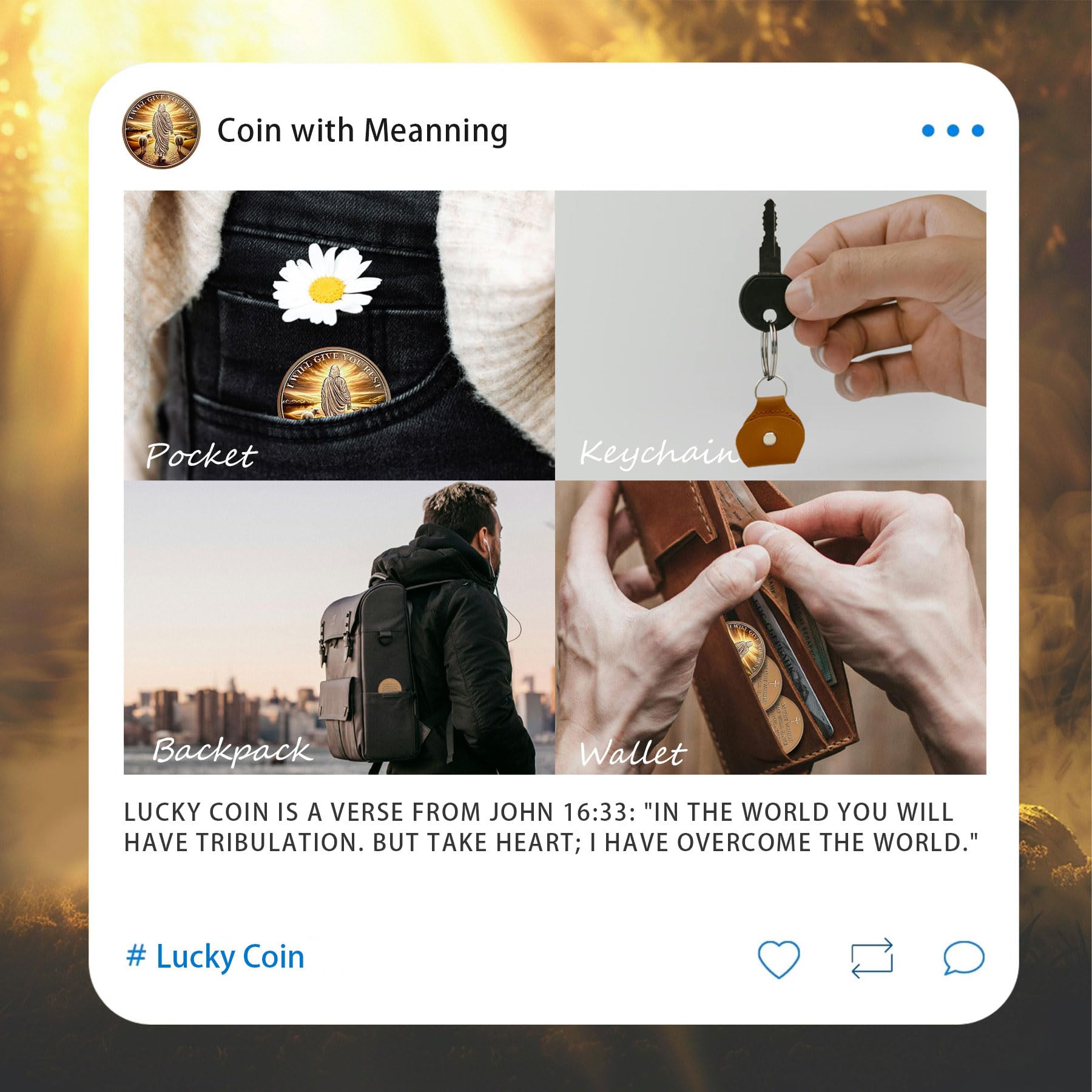 I Will Give You Rest Christian Challenge Coin mysite