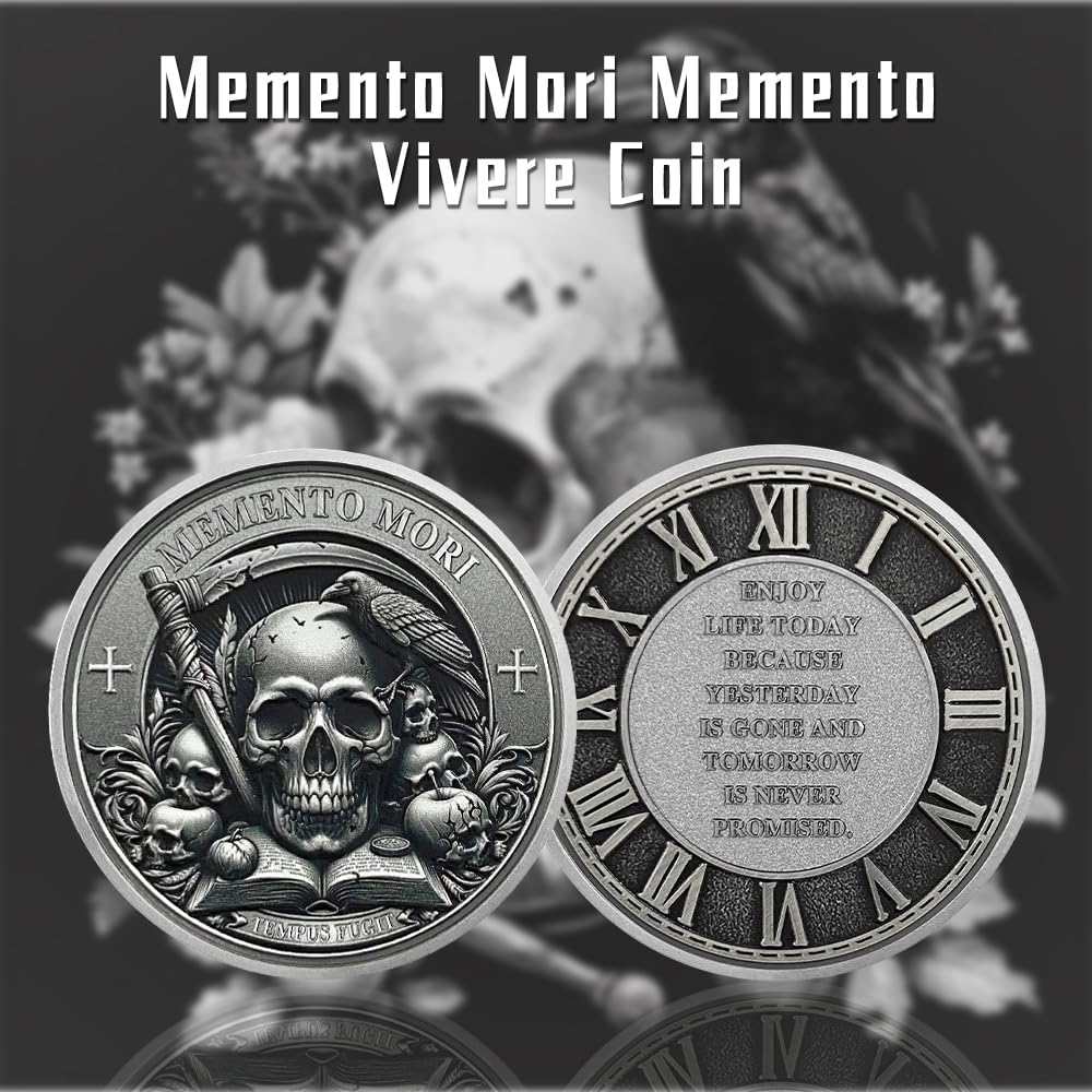 Stoic Reminder Memento Mori Coin Skull Challenge Coins mysite