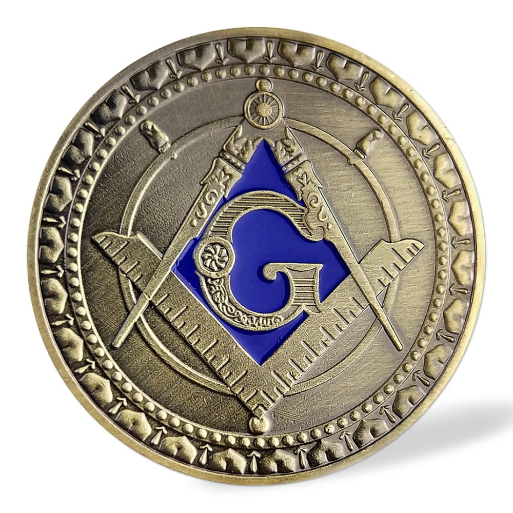 Freemason Symbol with Square & Compass Masonic Challenge Coin mysite