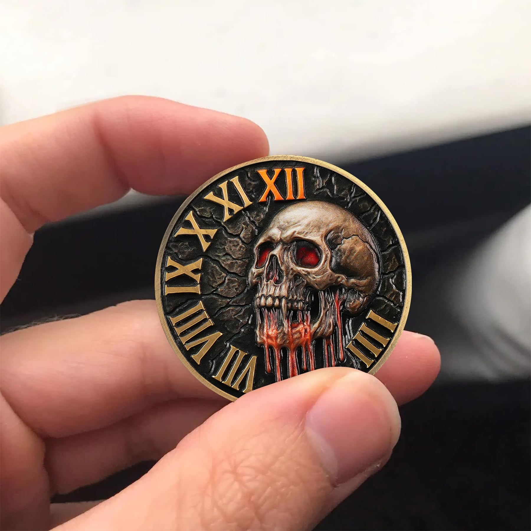 Skull & Hourglass Remember You Must Die Memento Mori Coin mysite