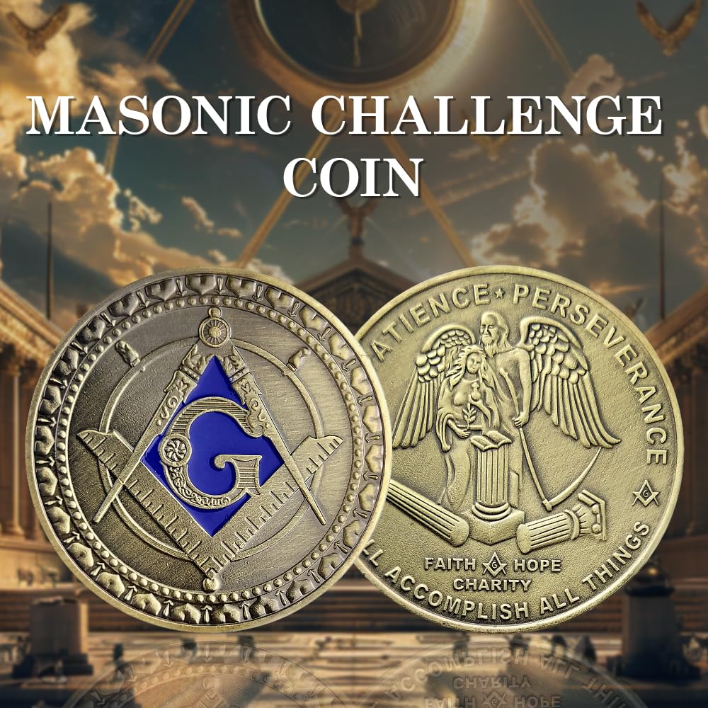 Freemason Symbol with Square & Compass Masonic Challenge Coin mysite