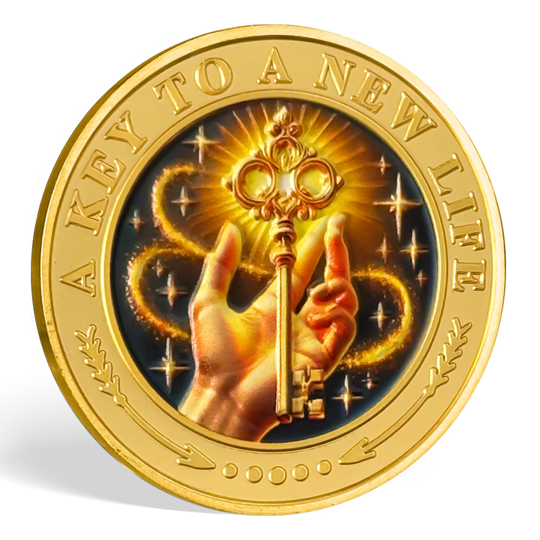 The Key to A New Chapter AA Sobriety Coin mysite