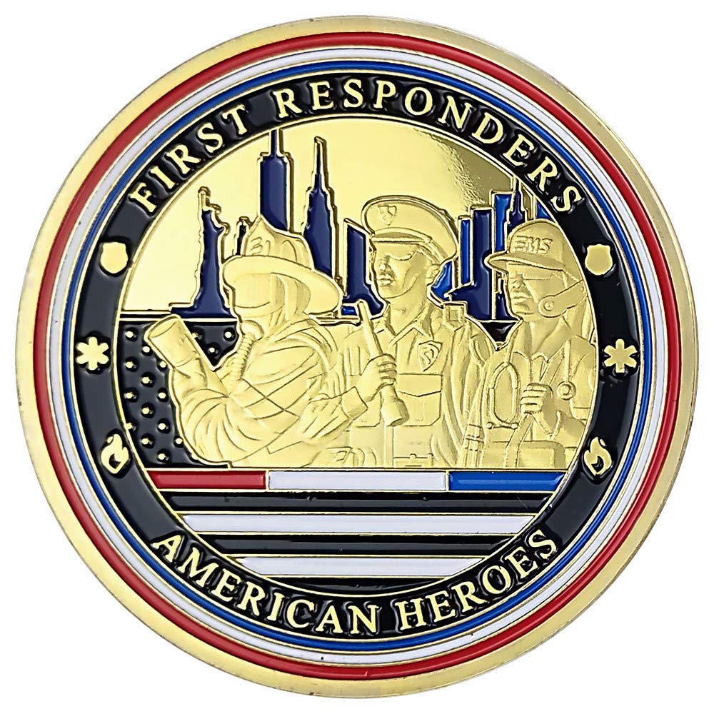 First Responders Hero Challenge Coin American EMS Police Firefighter Coin mysite