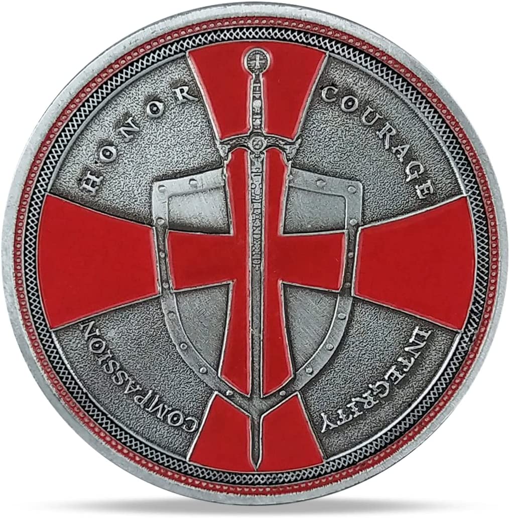 Knight Templar Challenge Coin Red Cross Religious Coin Collection Commemorative Gift mysite