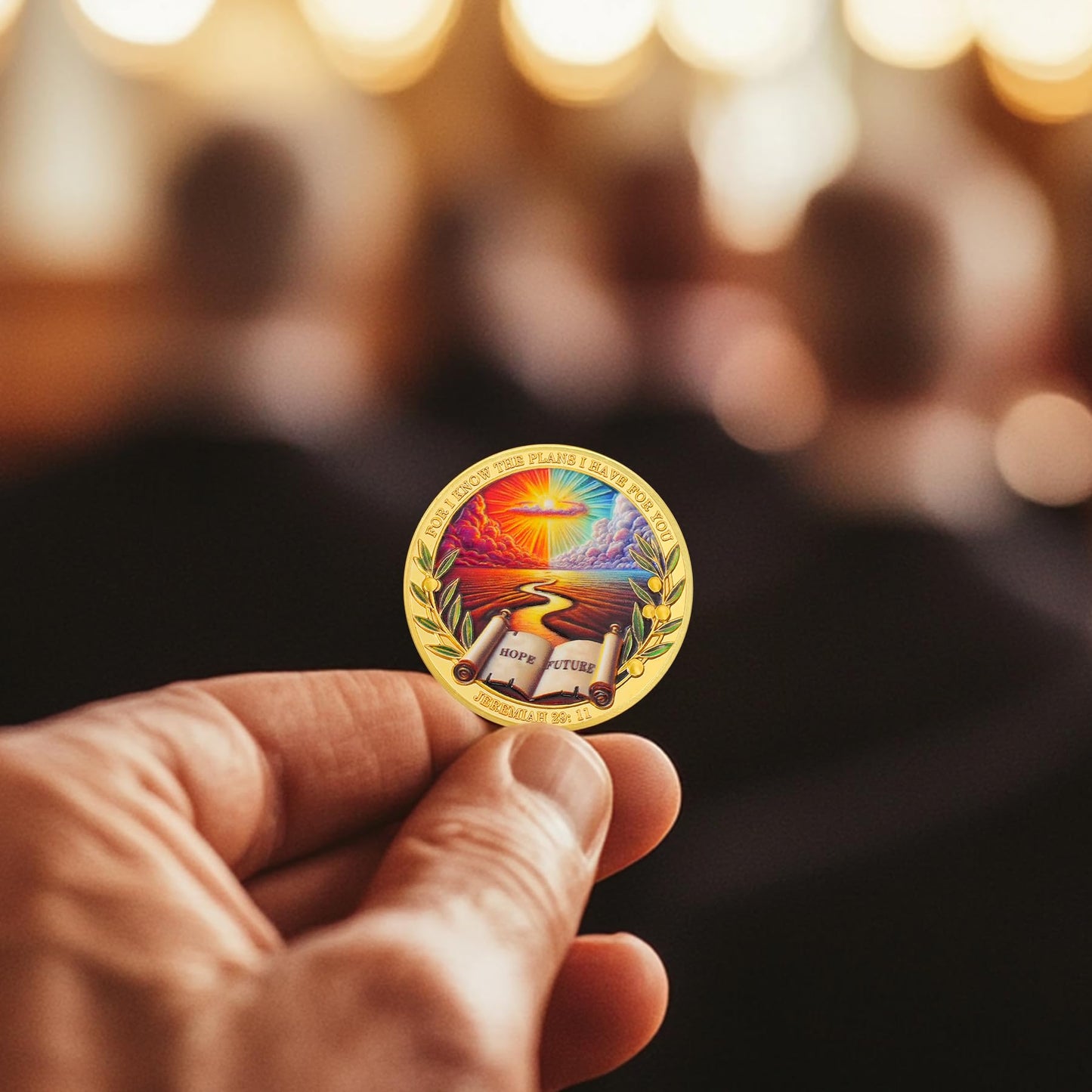 Hope and Future Bible Verse Christian Challenge Coin with Jeremiah 29:11 mysite