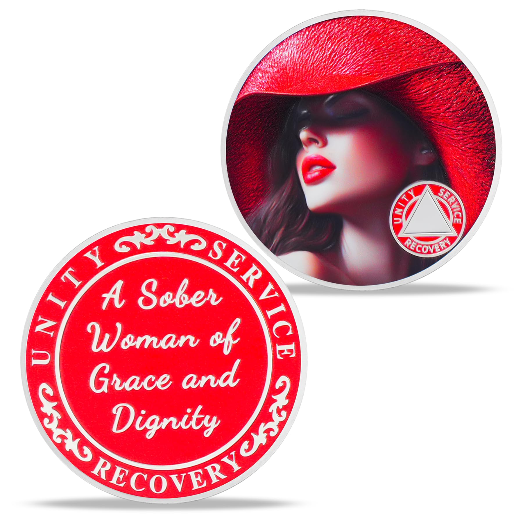 Red Hat Lady of Grace and Dignity Sobriety Coin mysite