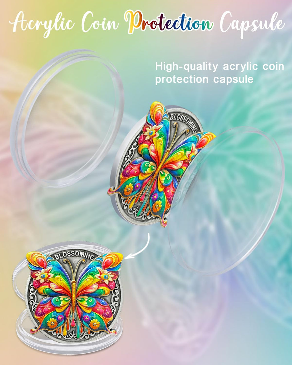 Colorful Butterfly Sobriety Coin mysite