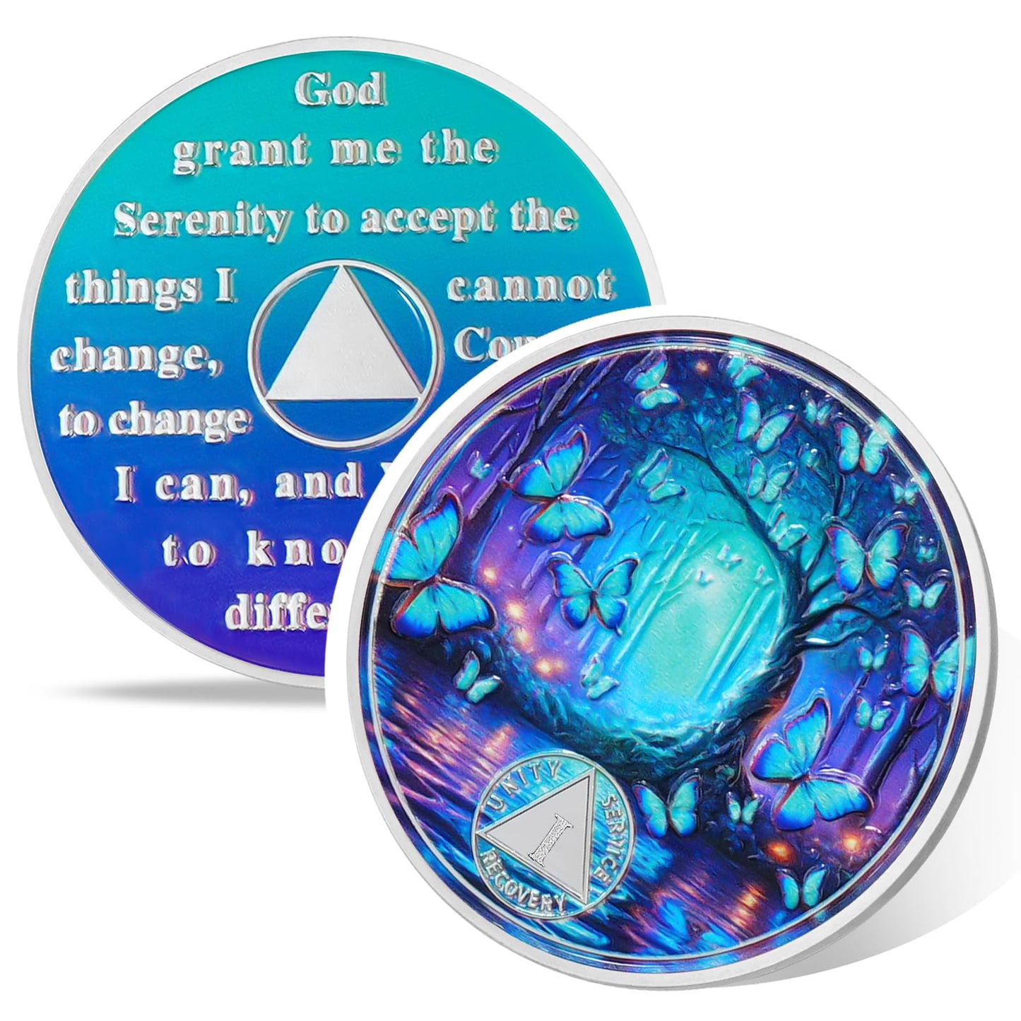 Personalized Butterfly Forest Sobriety Coin mysite