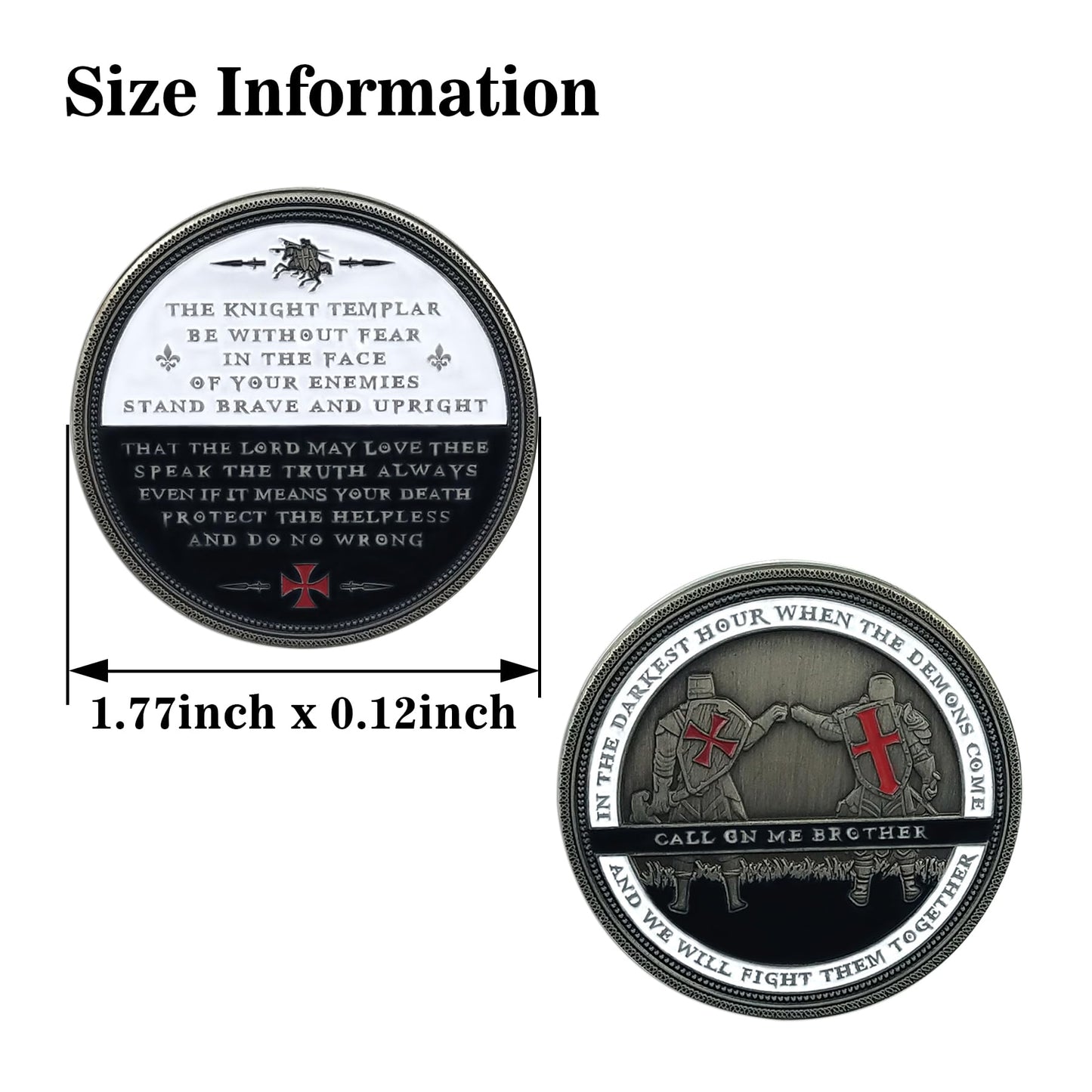 Knight Templar Call On Me Brother Religious Red Cross Challenge Coin mysite