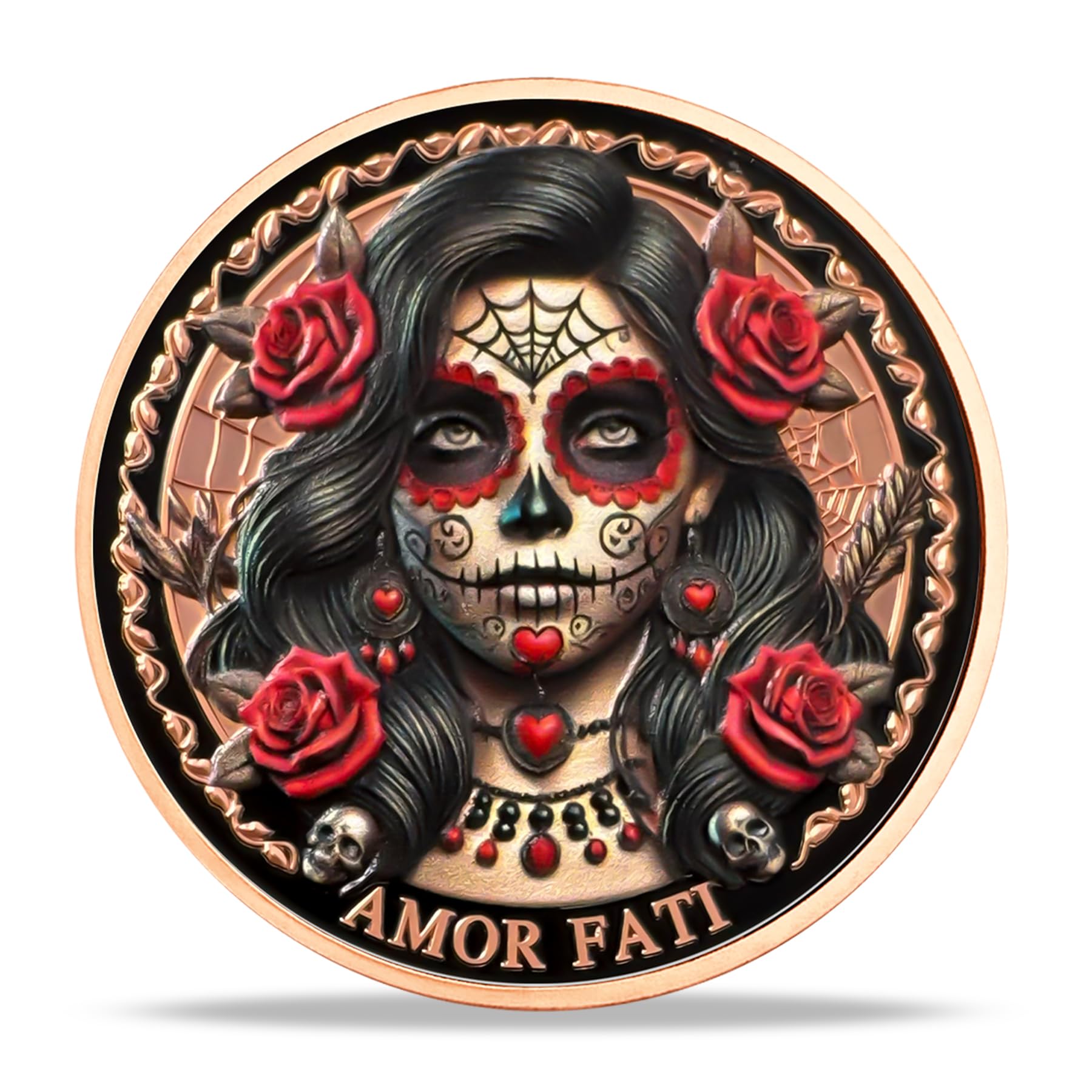 Amor Fati Day of The Dead Inspired Daily Stoic Reminder Memento Challenge Coin mysite