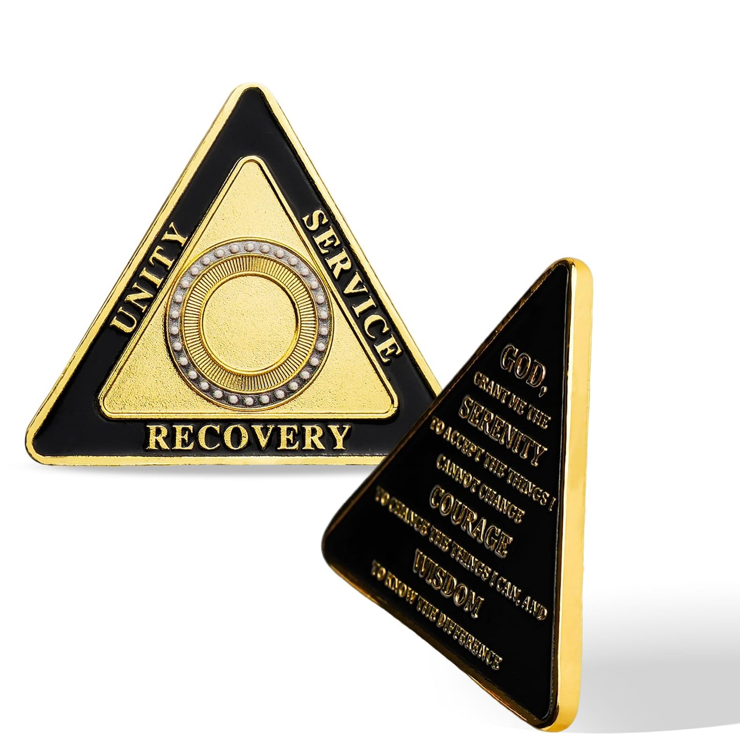 Personalized Triangle Glimmer Amber Dream Sobriety Coin mysite