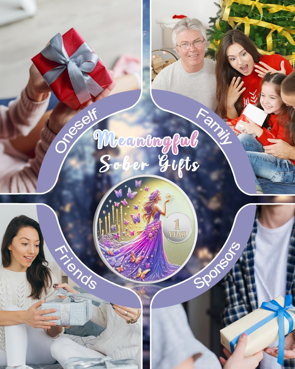 Purple Butterfly Fairy Sobriety Coin mysite