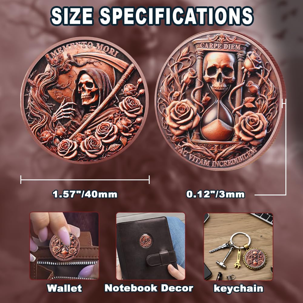 Stoic Reminder Memento Mori Coin Skull Challenge Coins mysite