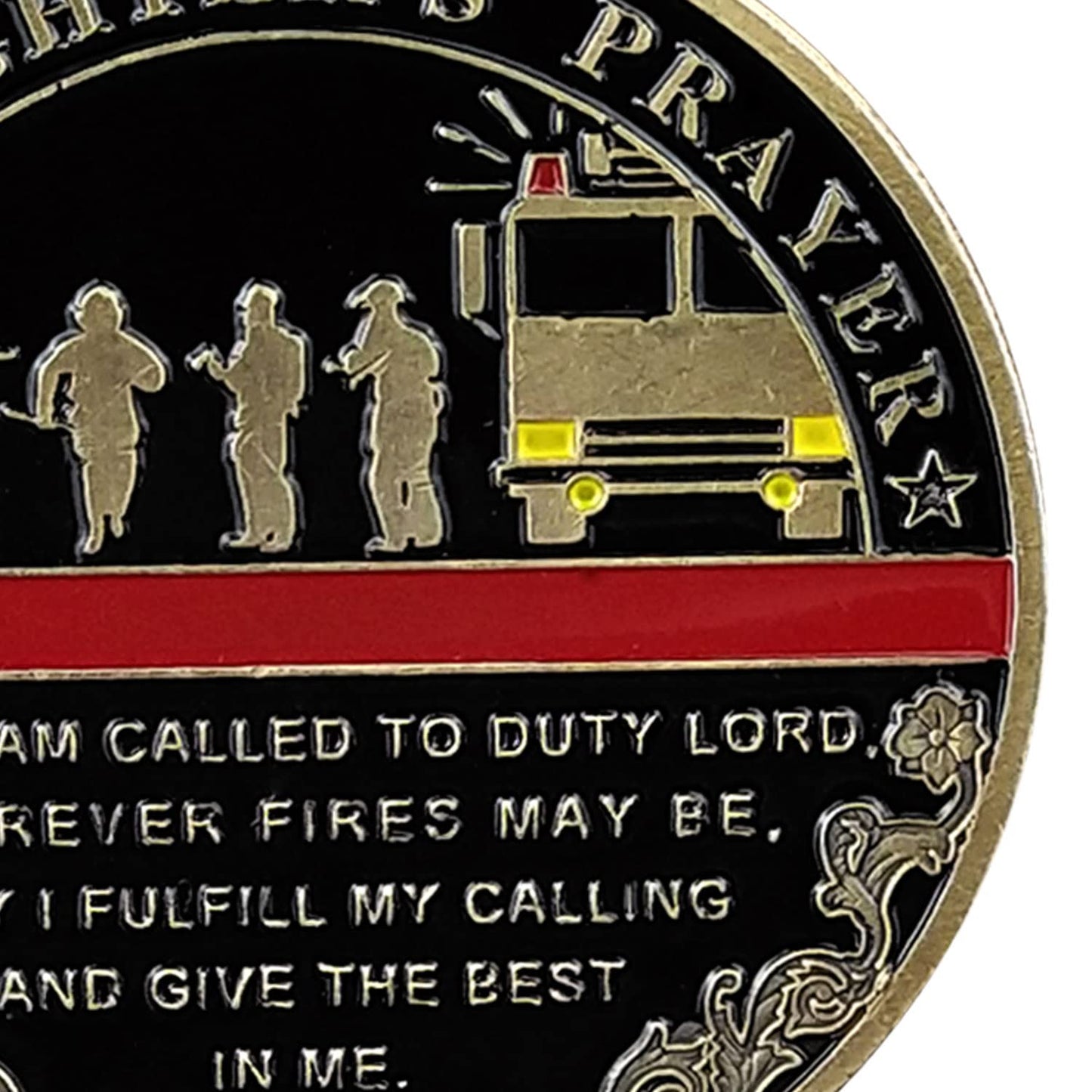 Thin Red Line Firefighter's Prayer Challenge Coin mysite