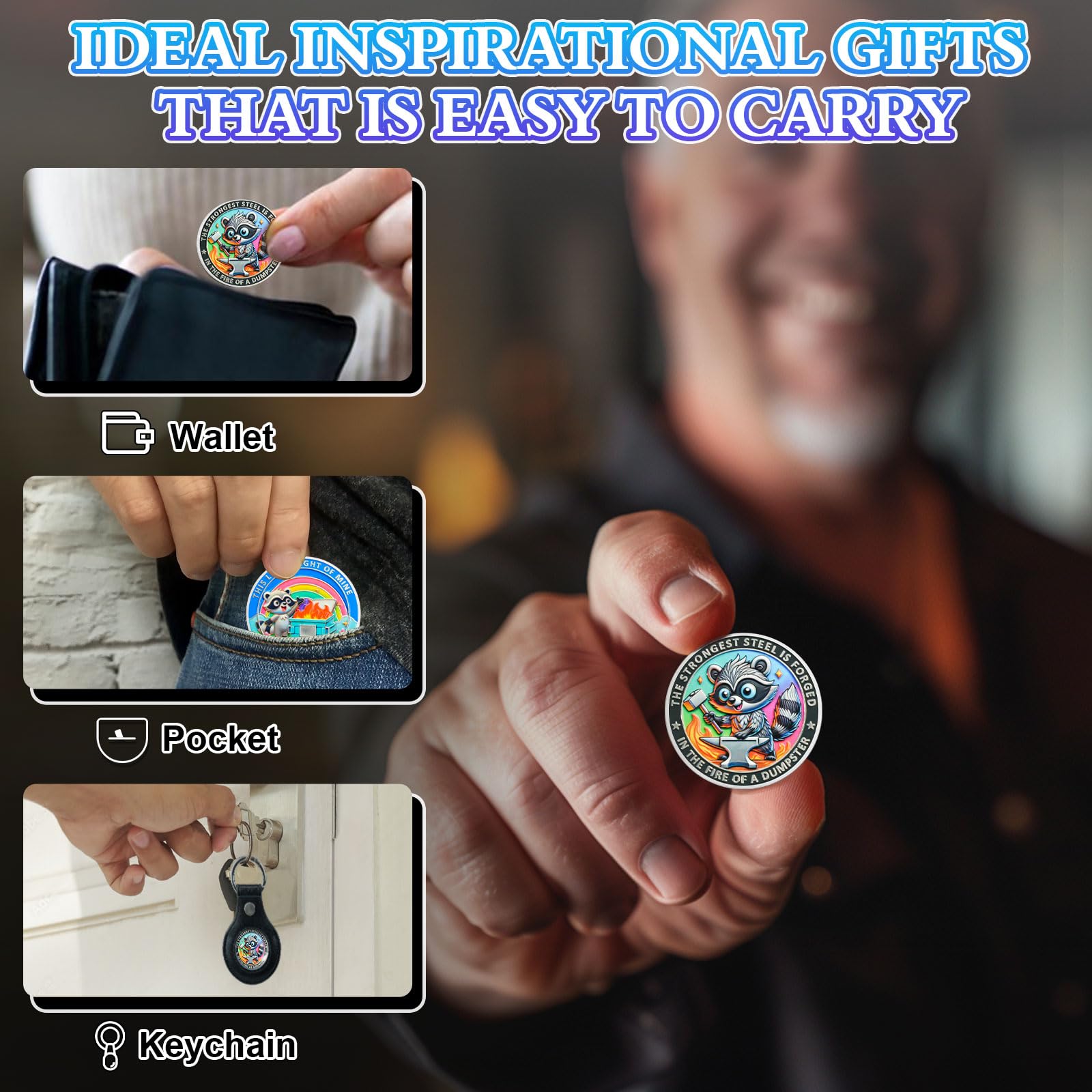 Cute Raccoon Resilience & Hope Dumpster Fire Challenge Coin mysite