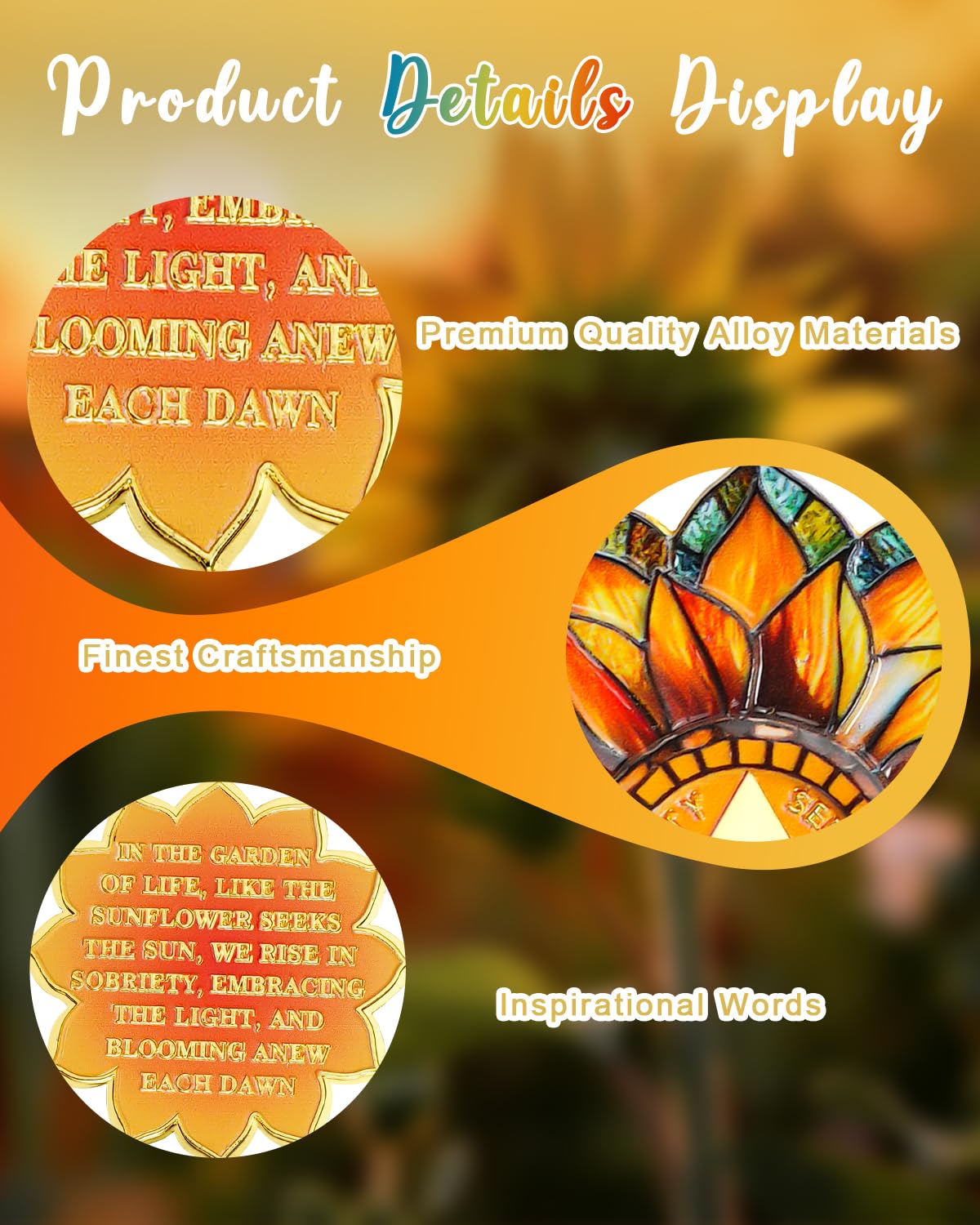 Personalized Sunflower Sobriety Coin mysite