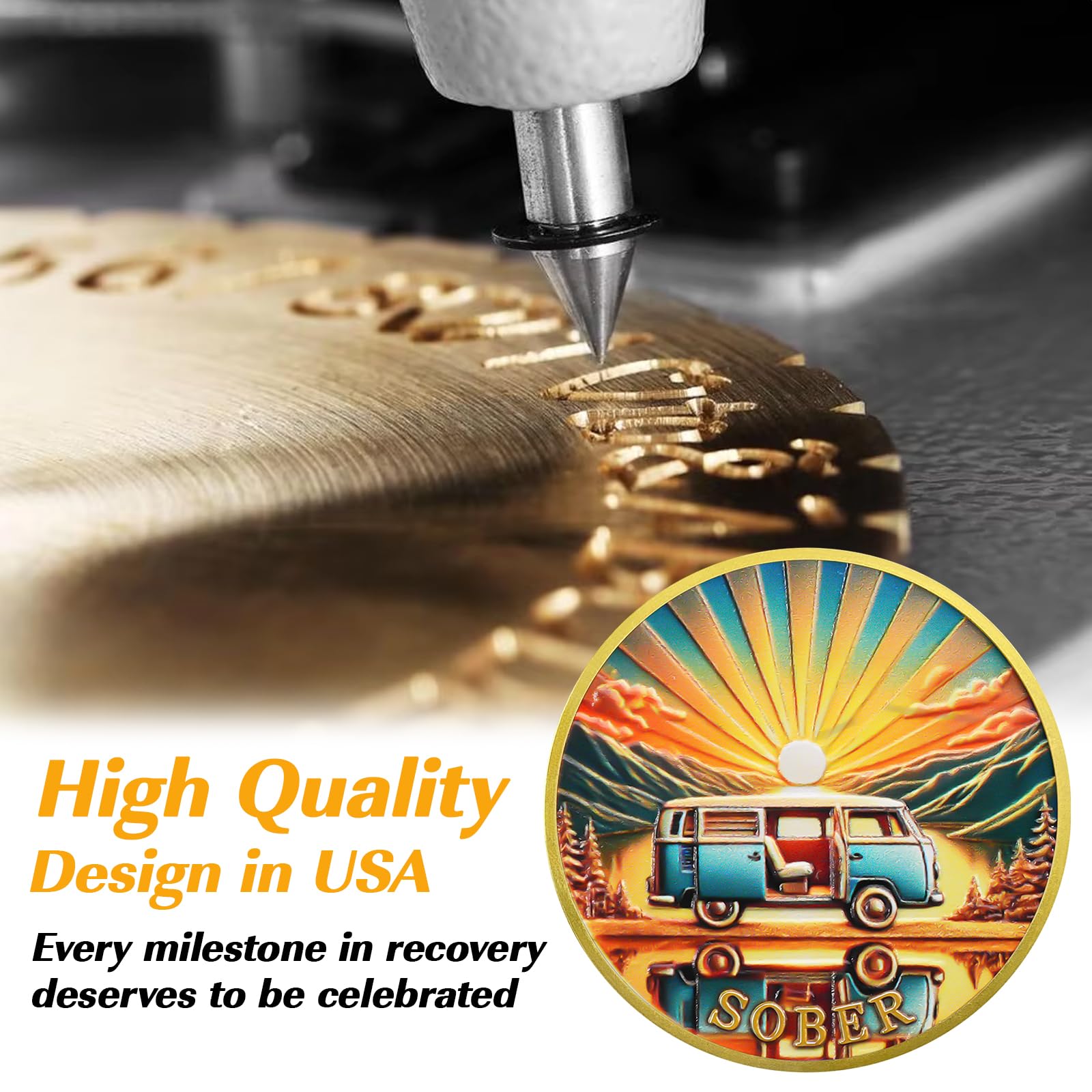 Personalized Rolling Toward Recovery Sobriety Coin mysite