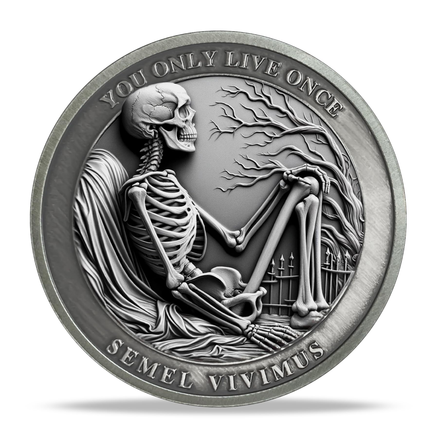 You Only Live Once Momento Mori Skull Coin mysite