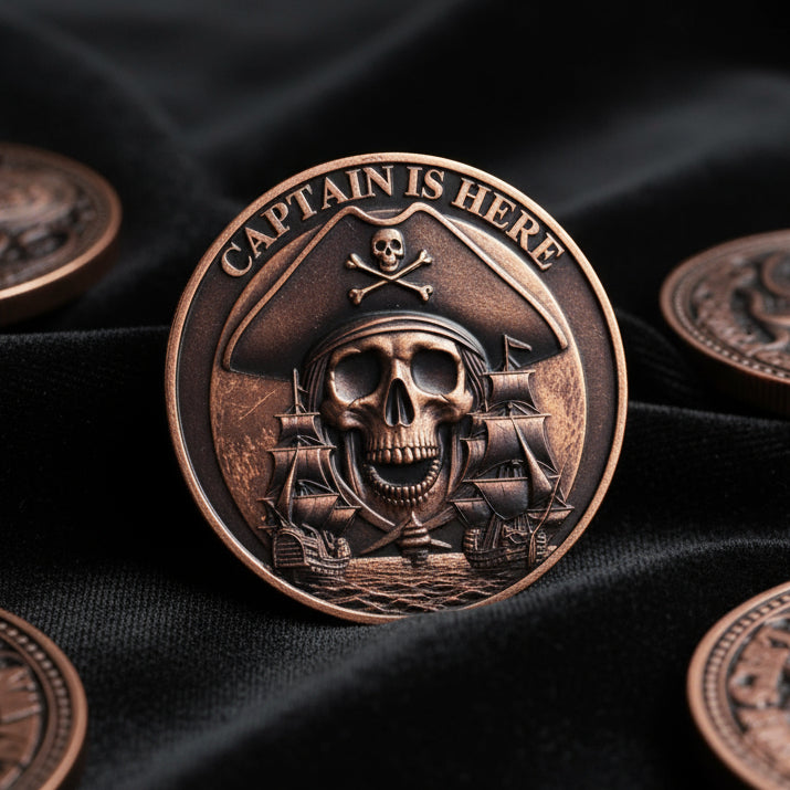 Pirate Coin Let's Pillage Till Dawn Skull Challenge Coins mysite