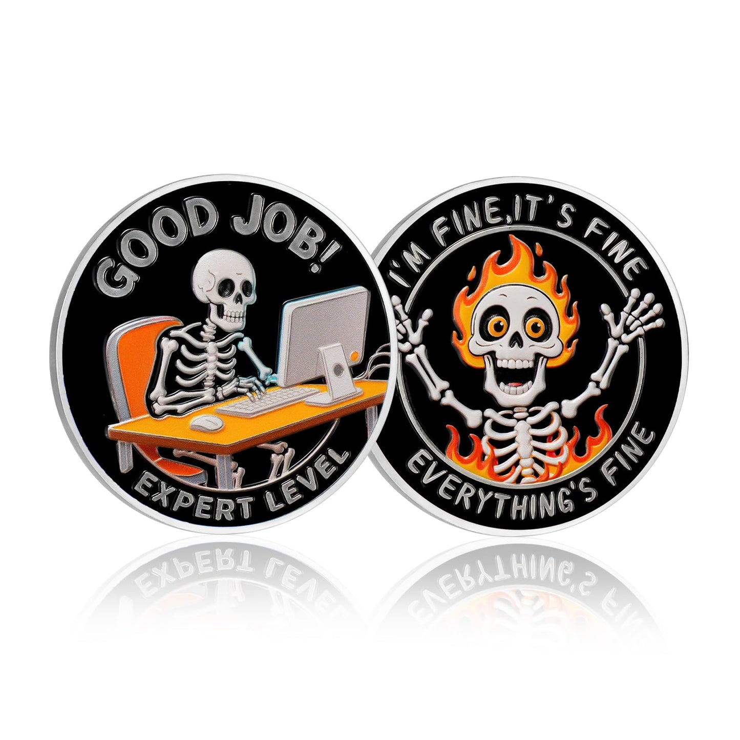 Everything's Fine Stress Relief Humorous Motivational Coin mysite