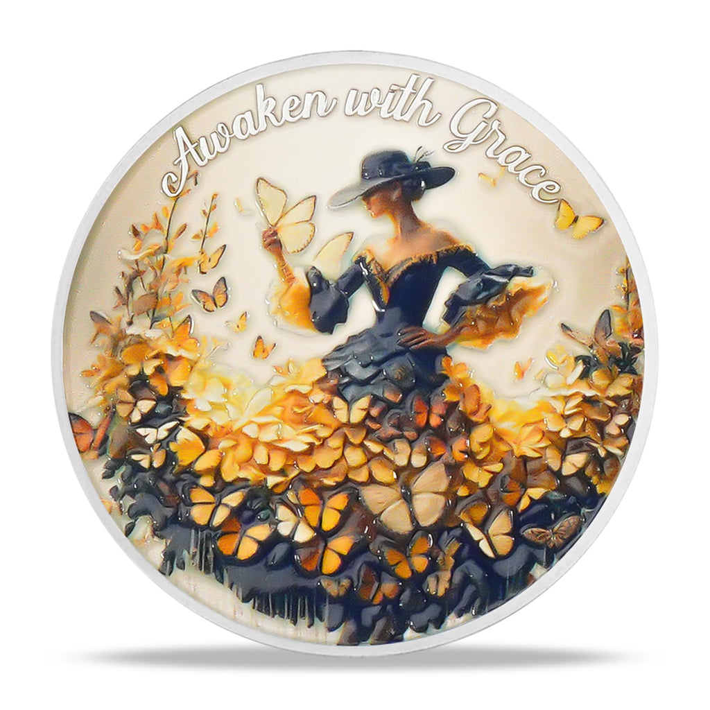 Fall Leaves & Serenity Girl Autumn Sobriety Coin mysite