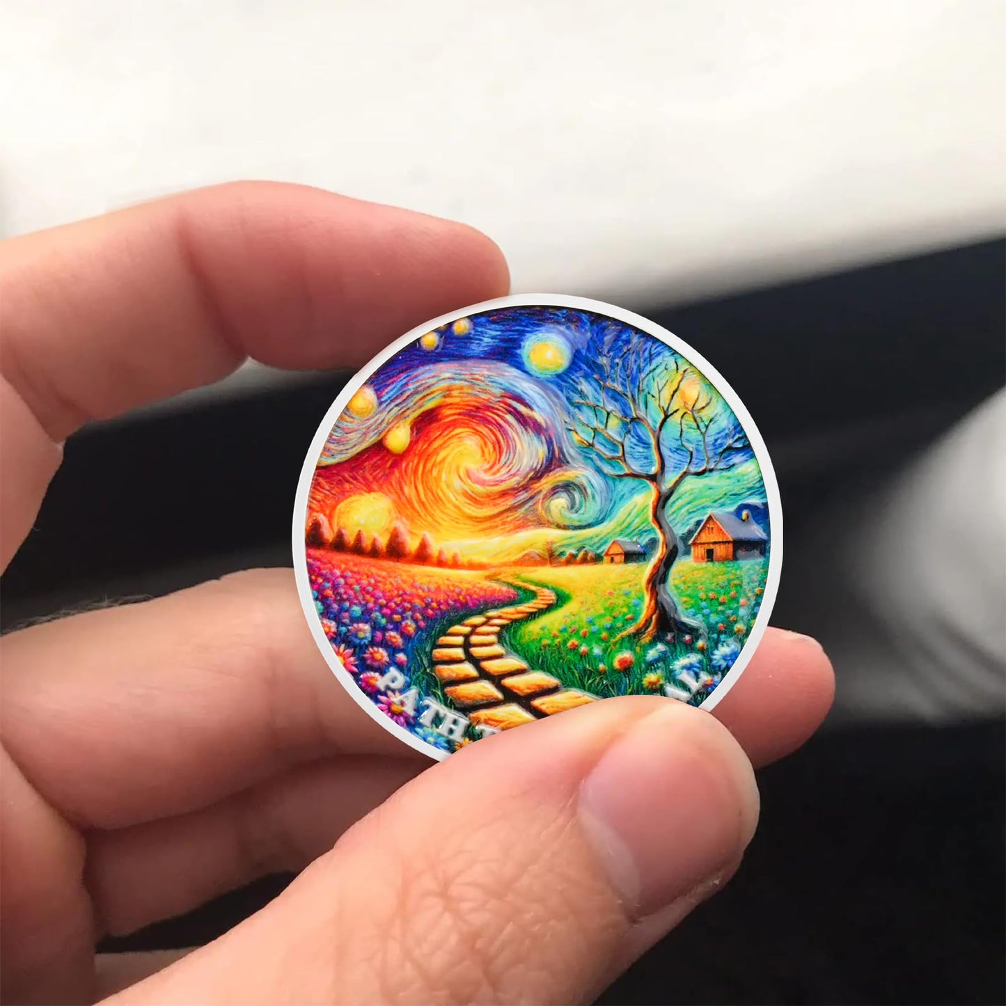 Starry Night Road Path to Renewal Sobriety Coin mysite