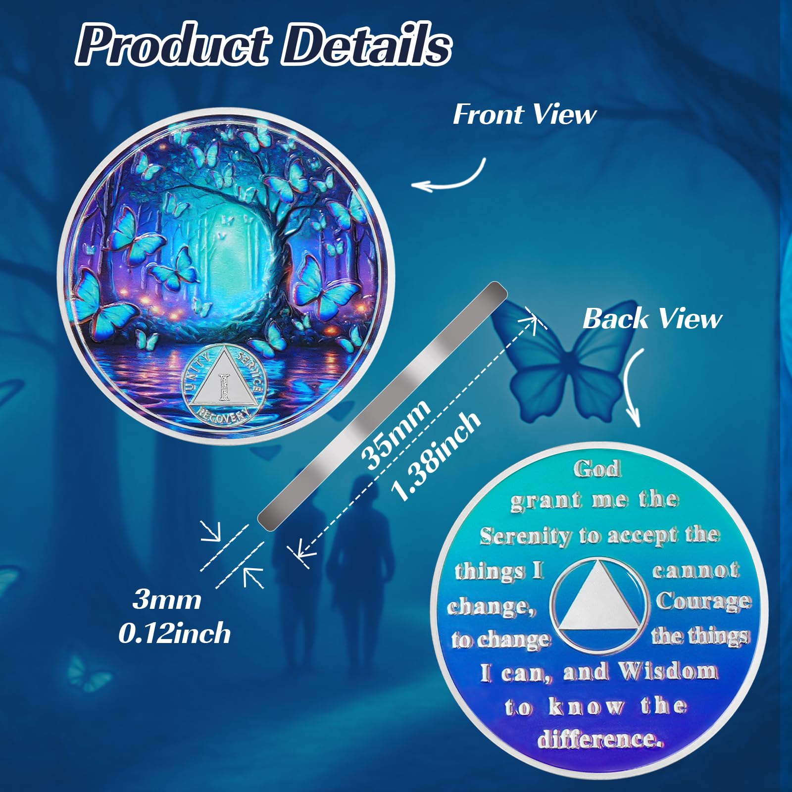 Personalized Butterfly Forest Sobriety Coin mysite